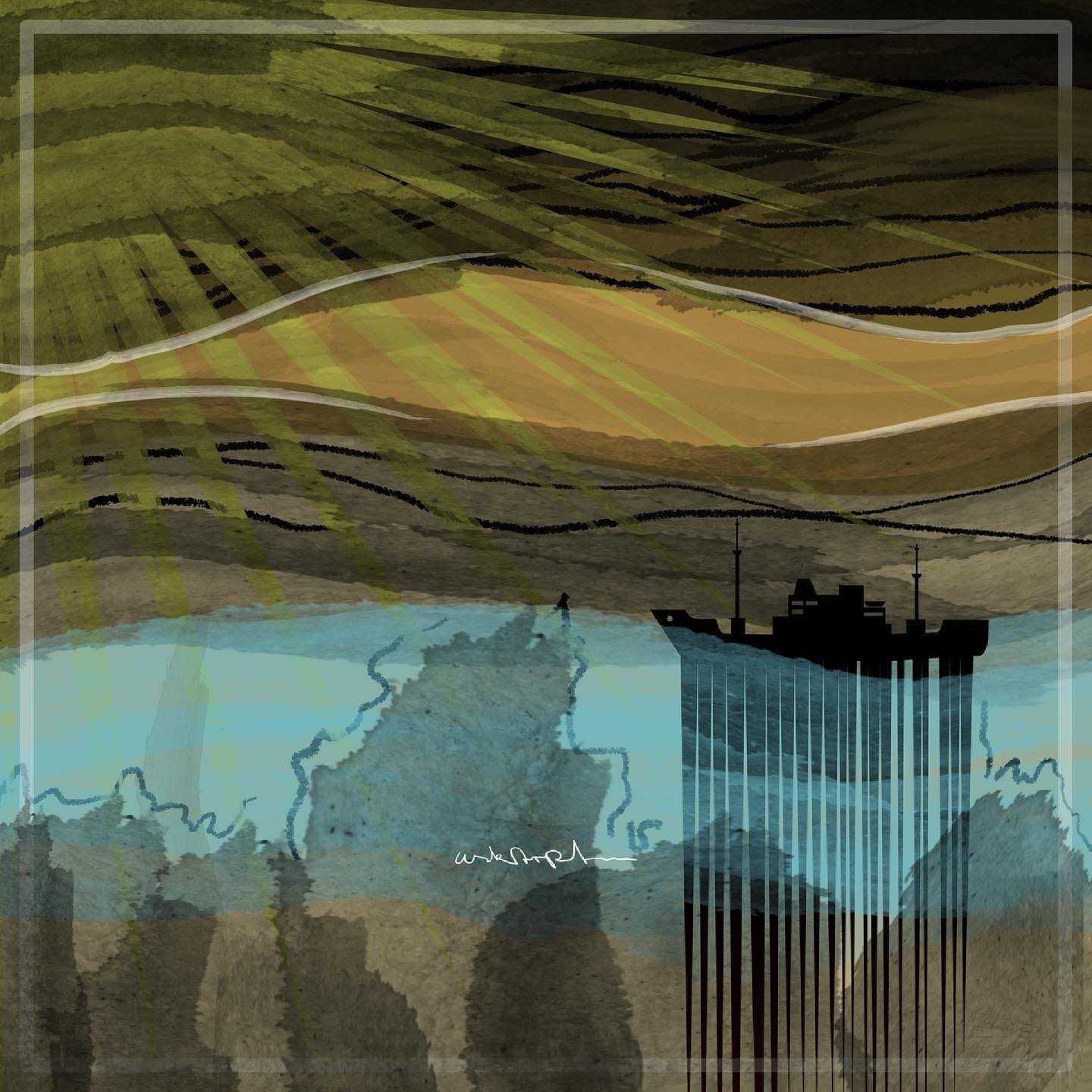 USKARPT- „DARK SEA 2“ - Print Digitalkunst Kunstdruck