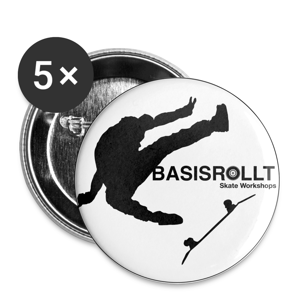 BASISROLLT - Buttons 25 mm (5er Pack) - Weiß