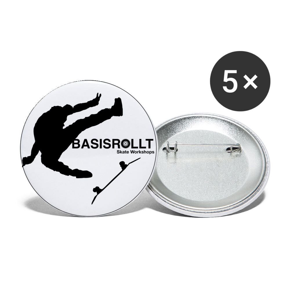 BASISROLLT - Buttons 25 mm (5er Pack) - Weiß