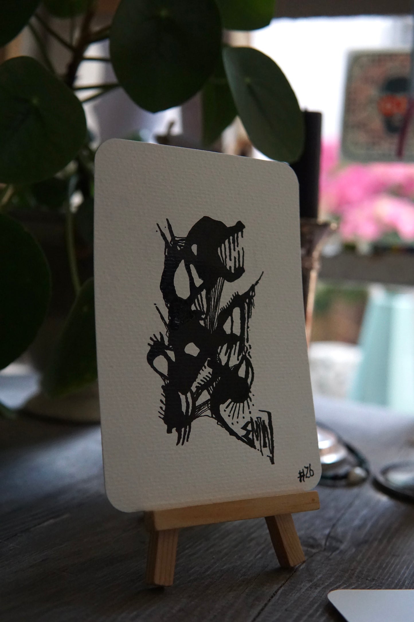 DARCARDS #26 - Gezahnstocherte Tuschekunst - Sammelkarten - Monster Totenkopf Geist Kunst