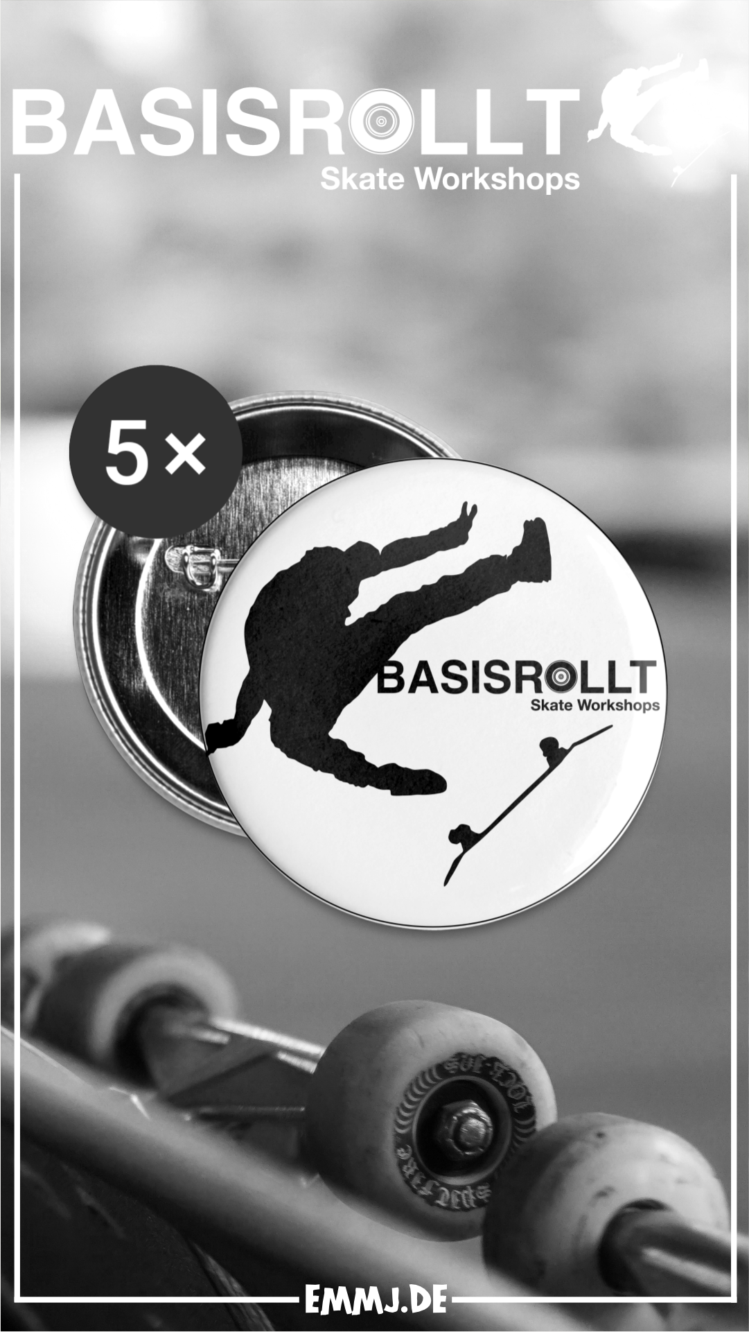 BASISROLLT - Buttons 25 mm (5er Pack)