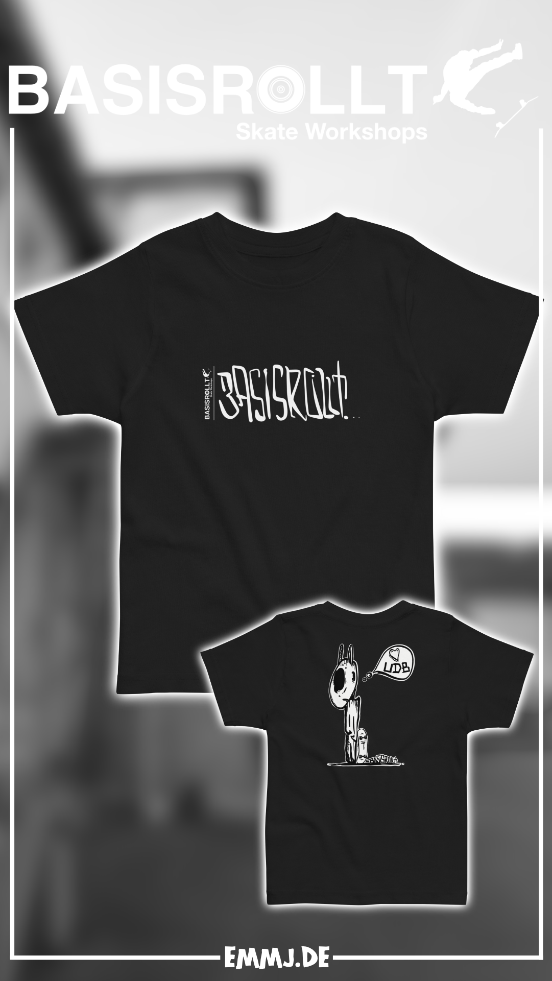 BASISROLLT - Handwritten Logo / UDB Love Backprint Jersey-T-Shirt für Kleinkinder
