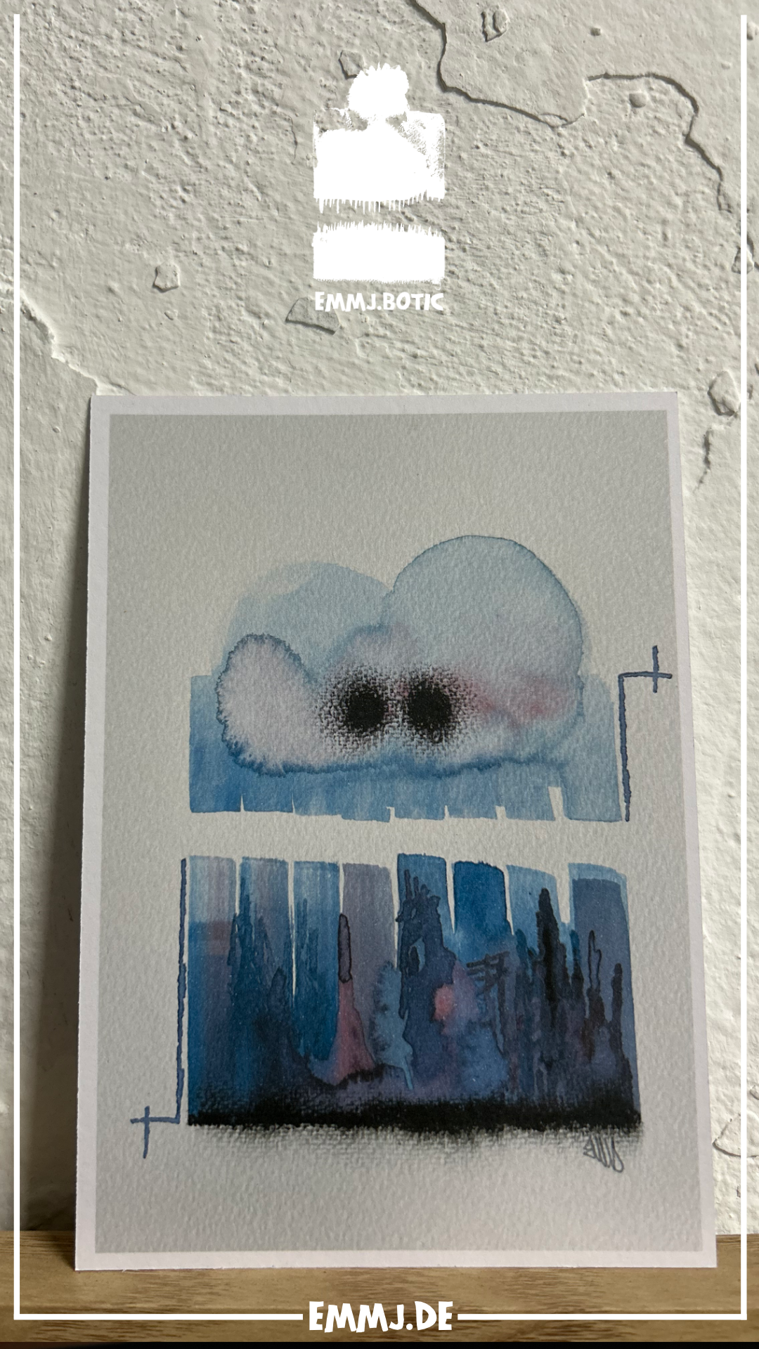 EMMJ.BOTIC - #149 „Mizmoon: The Sapphire Snarlkin„ Kunstdruck Postkarte - Kunst aus dem Sauerland