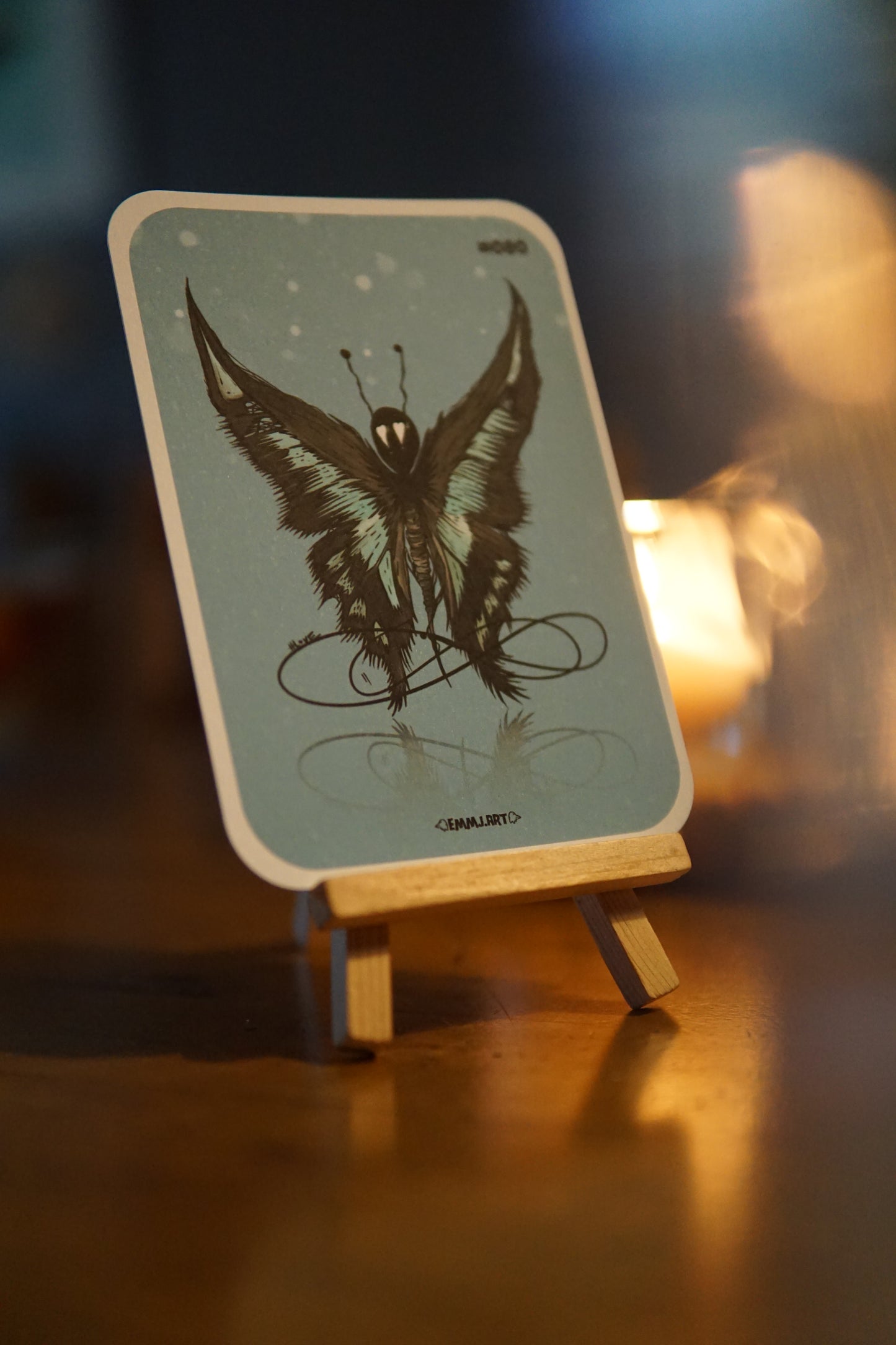 Heart&Cross #080- Sammelkarten - Schmetterling - blau
