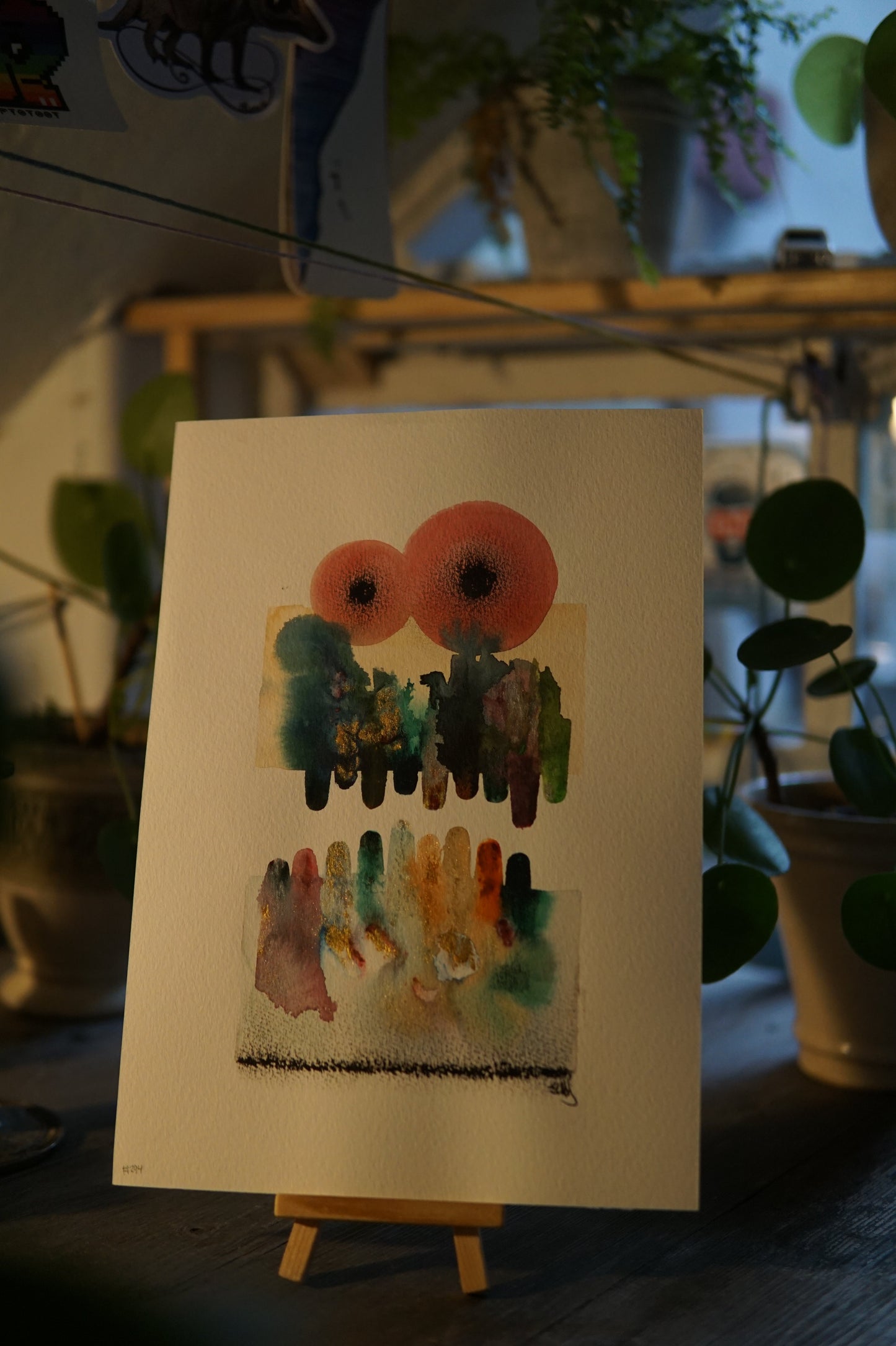 🤖💀🎨#294 "Emerald Sentinel: The Verdant Cybertron" Aquarell Monster Kunst Erik Halisch-EMMJ