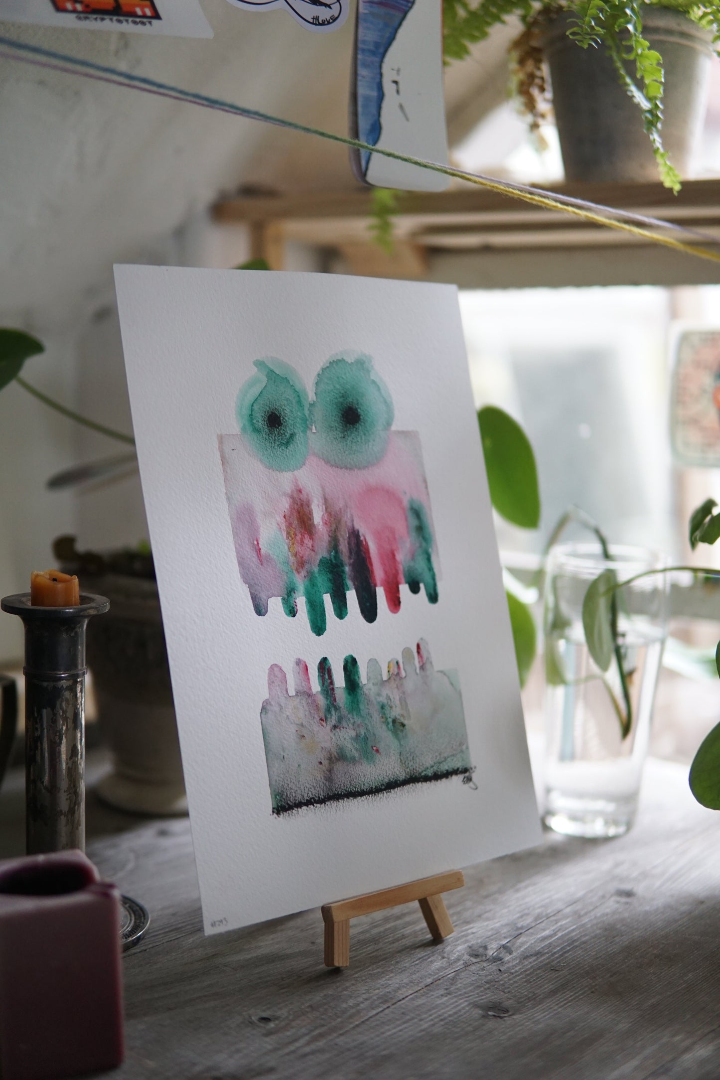 🤖💀🎨#293 "Chromalume: The Radiant Spectrum Creature" Aquarell Monster Kunst Erik Halisch-EMMJ