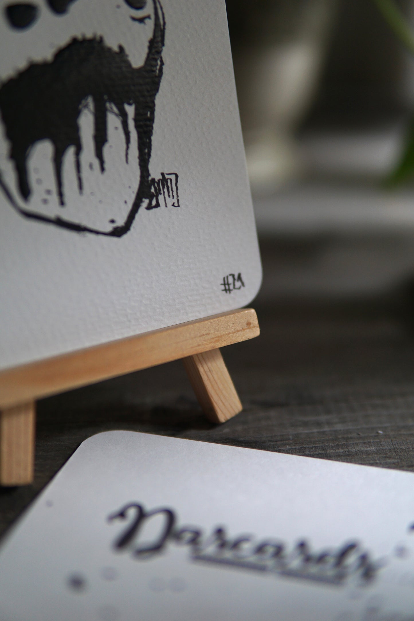 DARCARDS #21 - Gezahnstocherte Tuschekunst - Sammelkarten - Monster Kunst