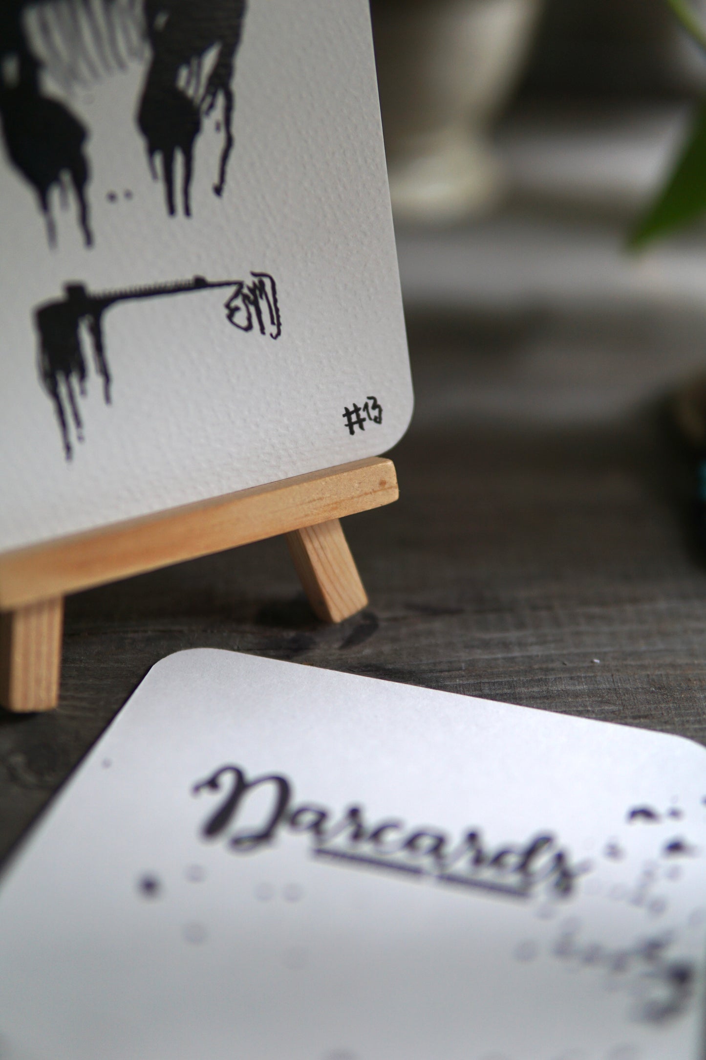 DARCARDS #13 - Gezahnstocherte Tuschekunst - Sammelkarten - Monster Kunst