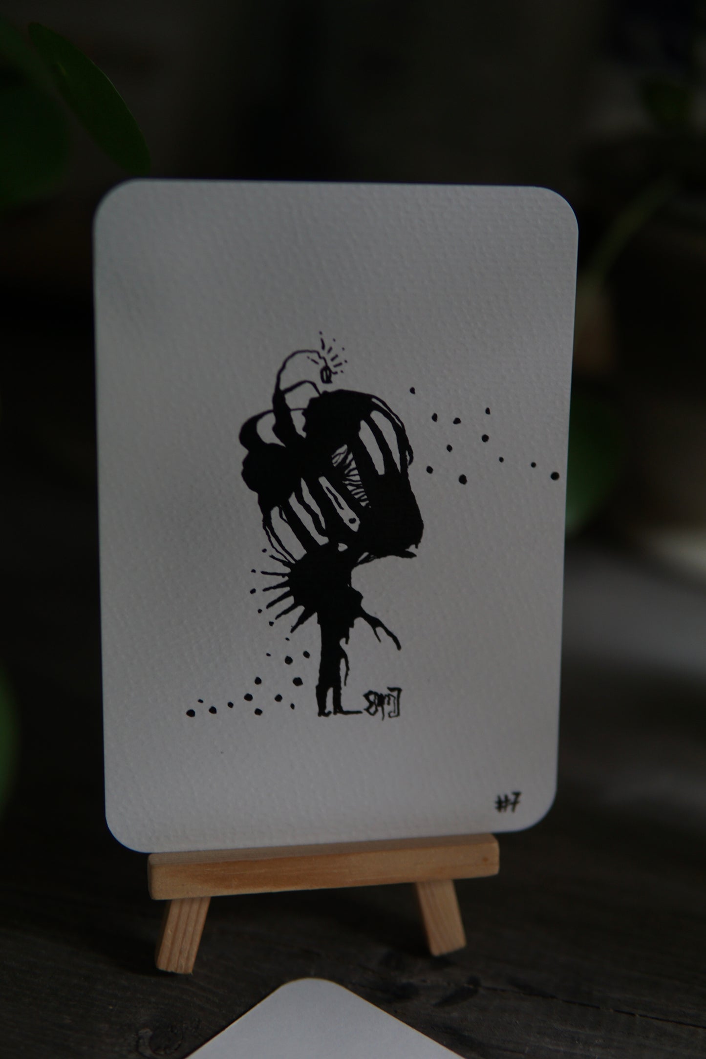 DARCARDS #7 - Gezahnstocherte Tuschekunst - Sammelkarten - Monster Kunst