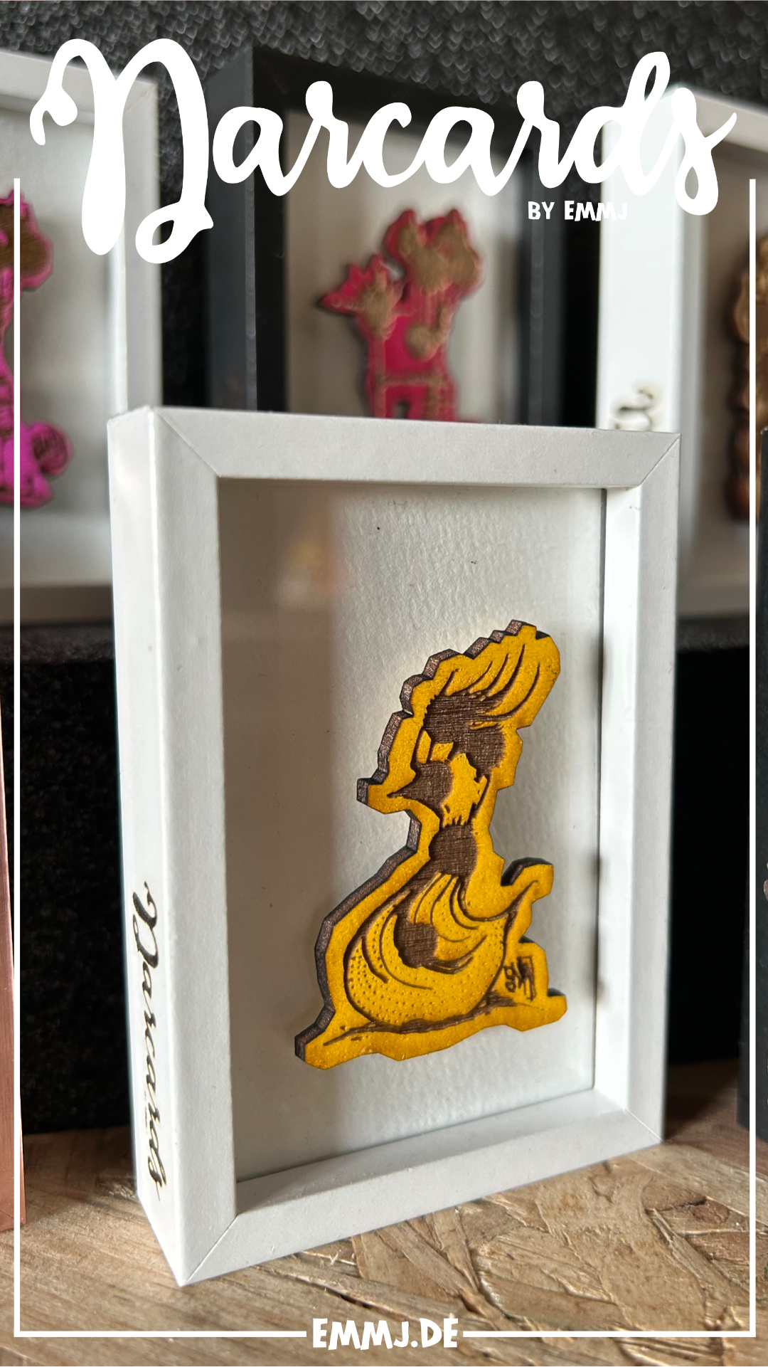 DARCARDS Mini Bilderrahmen - lasertechnik #41 gelb/weiß