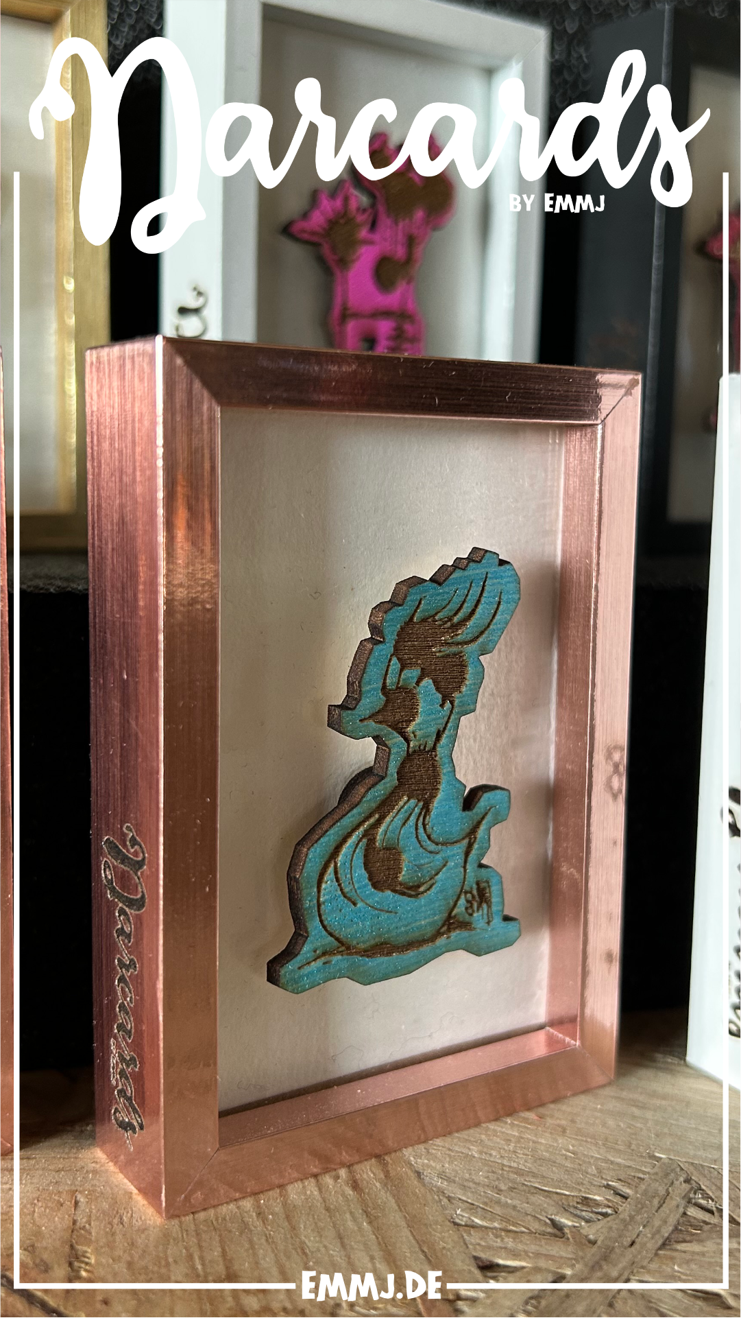 DARCARDS Mini Bilderrahmen - lasertechnik #41 blau/rosa