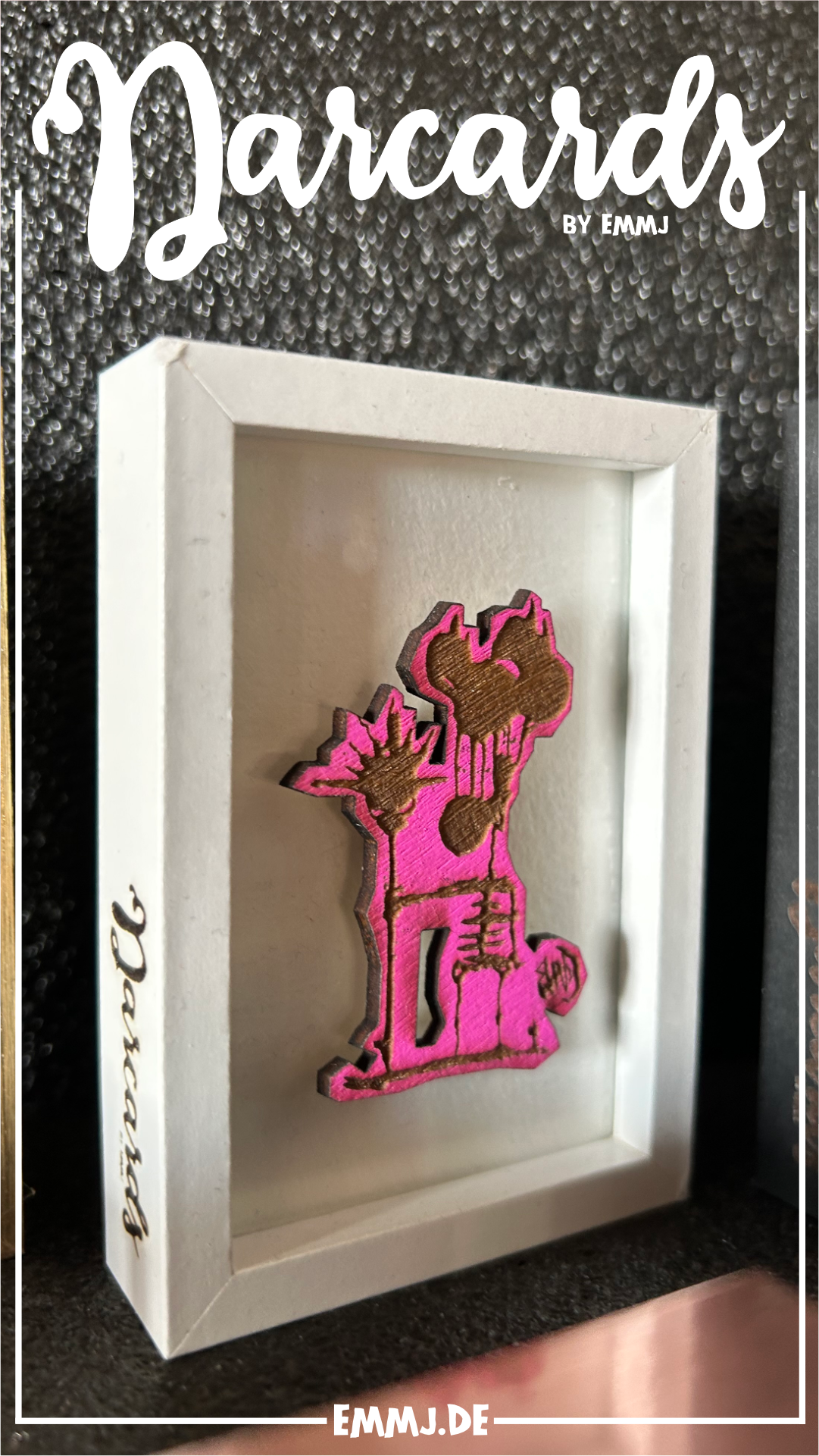 DARCARDS Mini Bilderrahmen - lasertechnik #55 pink/weiß