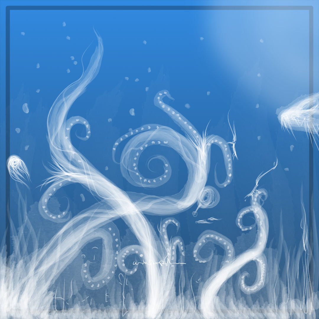 USKARPT- „White Tentacle“ - Print Digitalkunst Kunstdruck