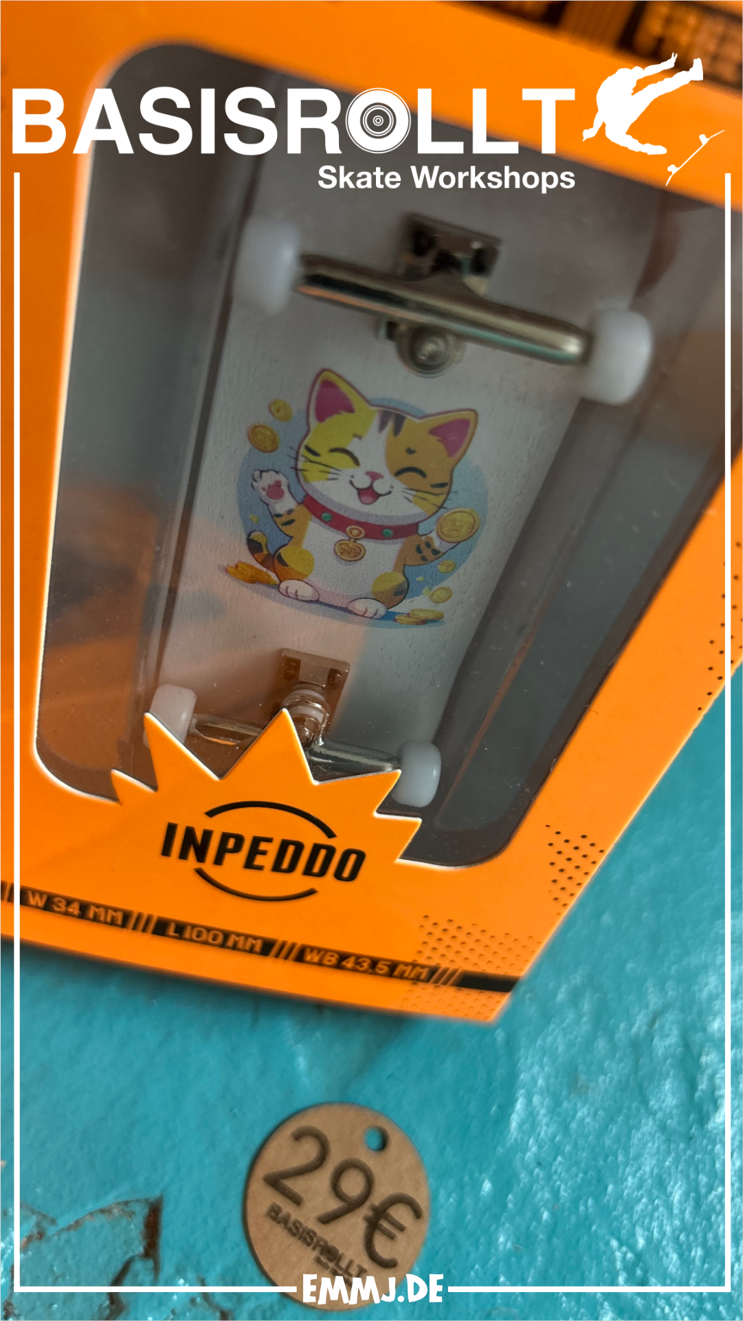 INPEDDO Fingerboard Compl. 3rd Gen, LUCKY CAT - 34mm