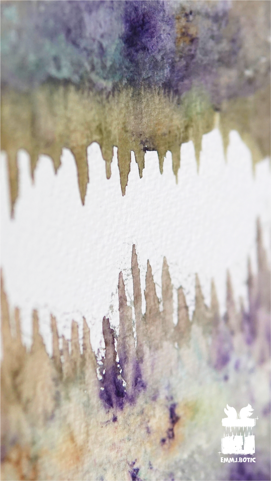 🤖💀🎨#252 "Marbled Monarch" Aquarell Monster Kunst Erik Halisch-EMMJ