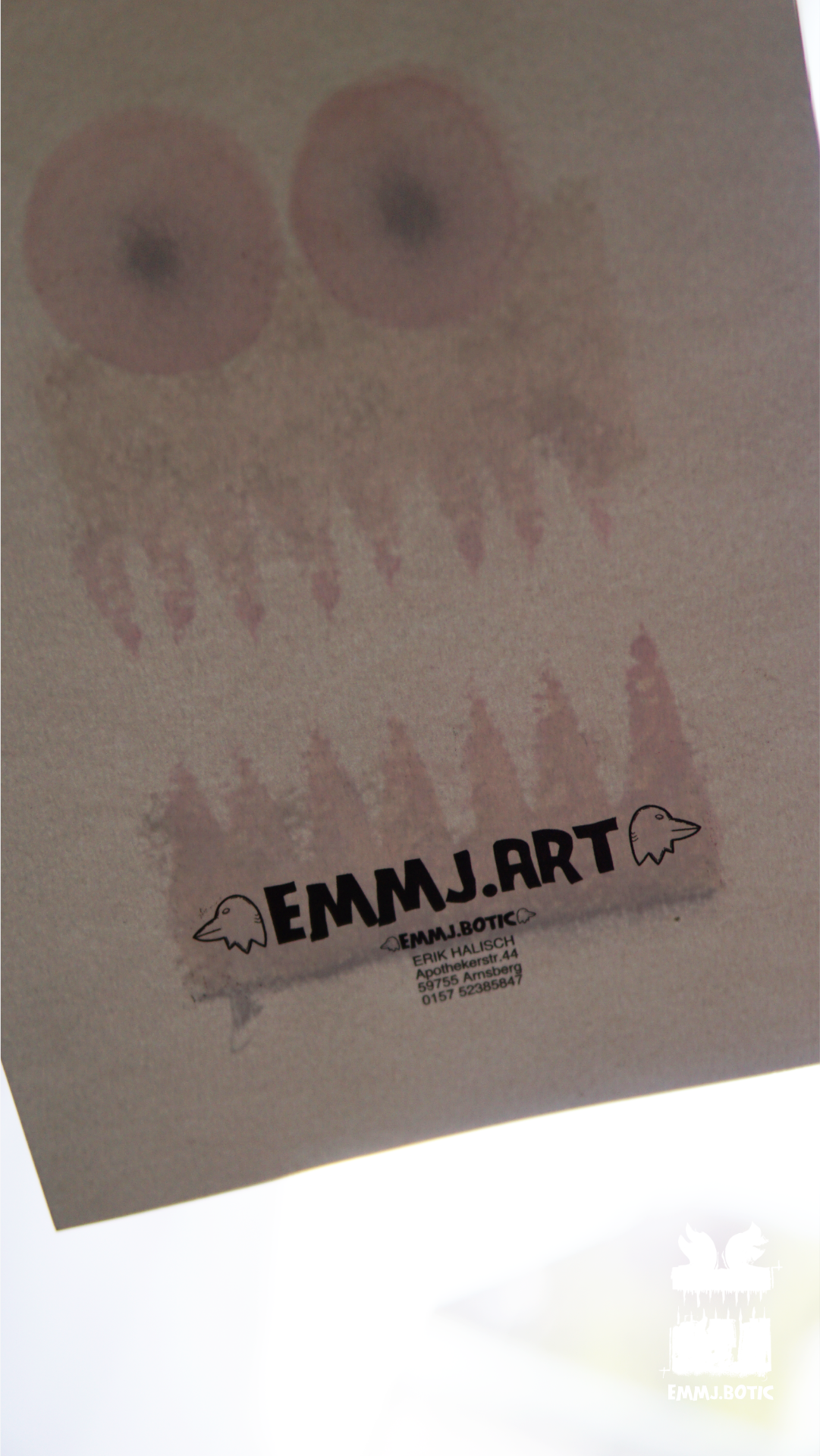 🤖💀🎨#256 "Ochre Vein Fiend: Scarlet Gaze and Jagged Maw" Aquarell Monster Kunst