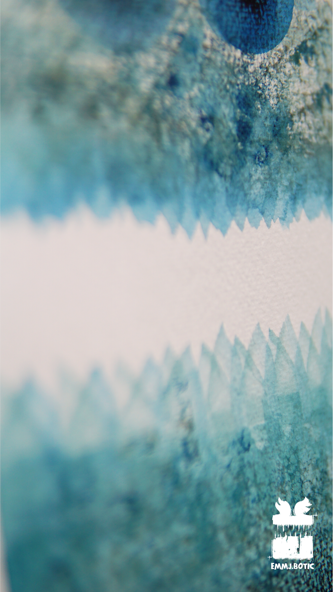 🤖💀🎨#261 "Azure Cascade Creature: Cerulean Whirlwind" Aquarell Monster Kunst Erik Halisch-EMMJ