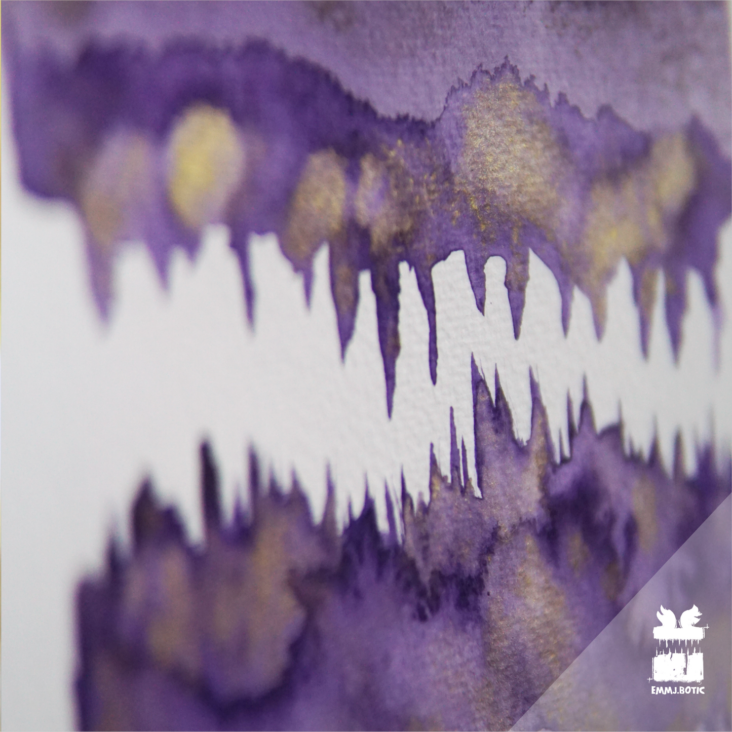 🤖💀🎨#271 "Purple Fringe Specter: Amethyst Marbled Menace" Aquarell Monster Kunst Erik Halisch-EMMJ