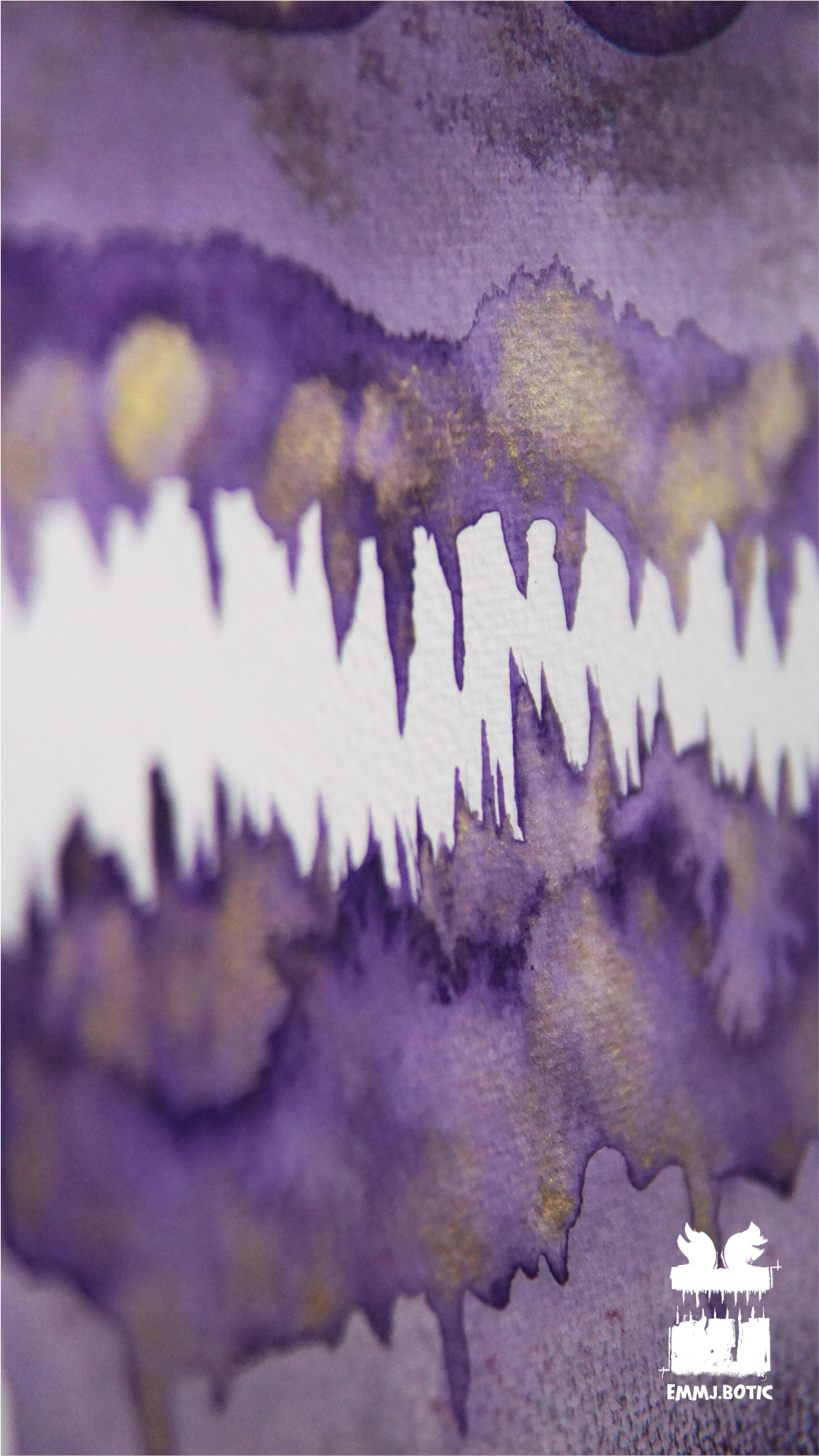 🤖💀🎨#271 "Purple Fringe Specter: Amethyst Marbled Menace" Aquarell Monster Kunst