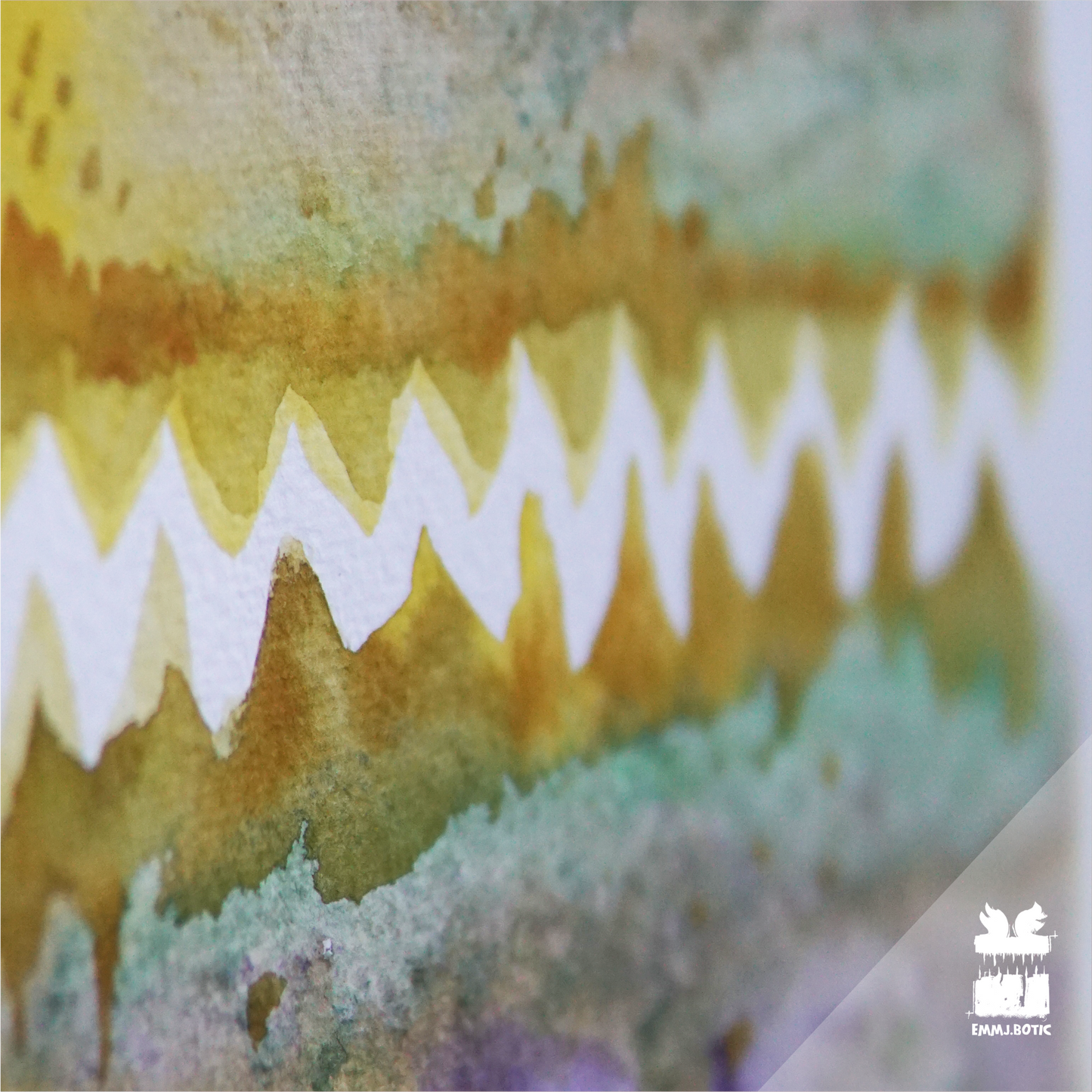 🤖💀🎨#272 "Golden Spectral Serpent: Amethyst Miasma Menace" Aquarell Monster Kunst