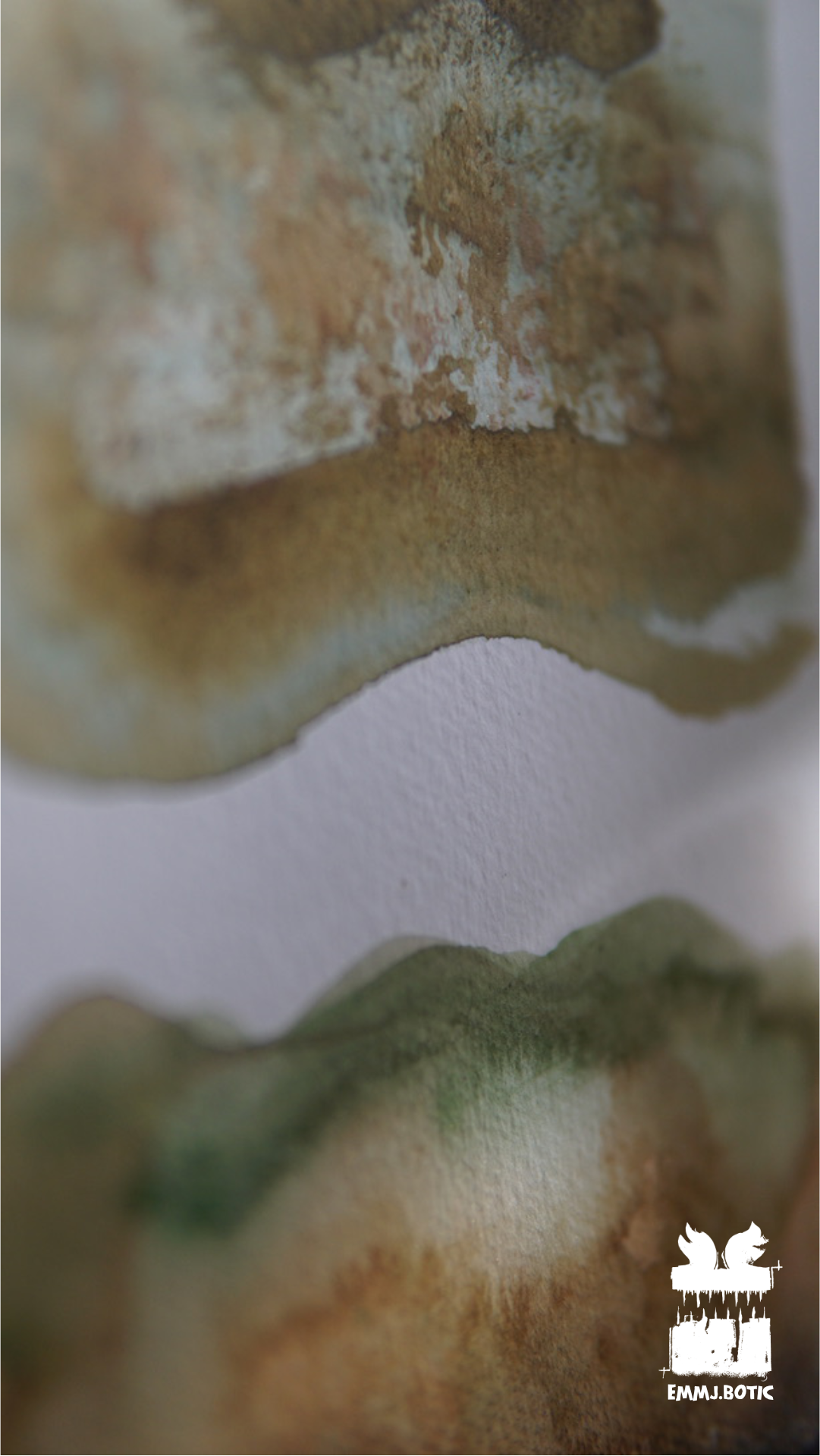 🤖💀🎨#282 "Verdant Demon: Forest Fiend's Grin" Aquarell Monster Kunst Erik Halisch-EMMJ