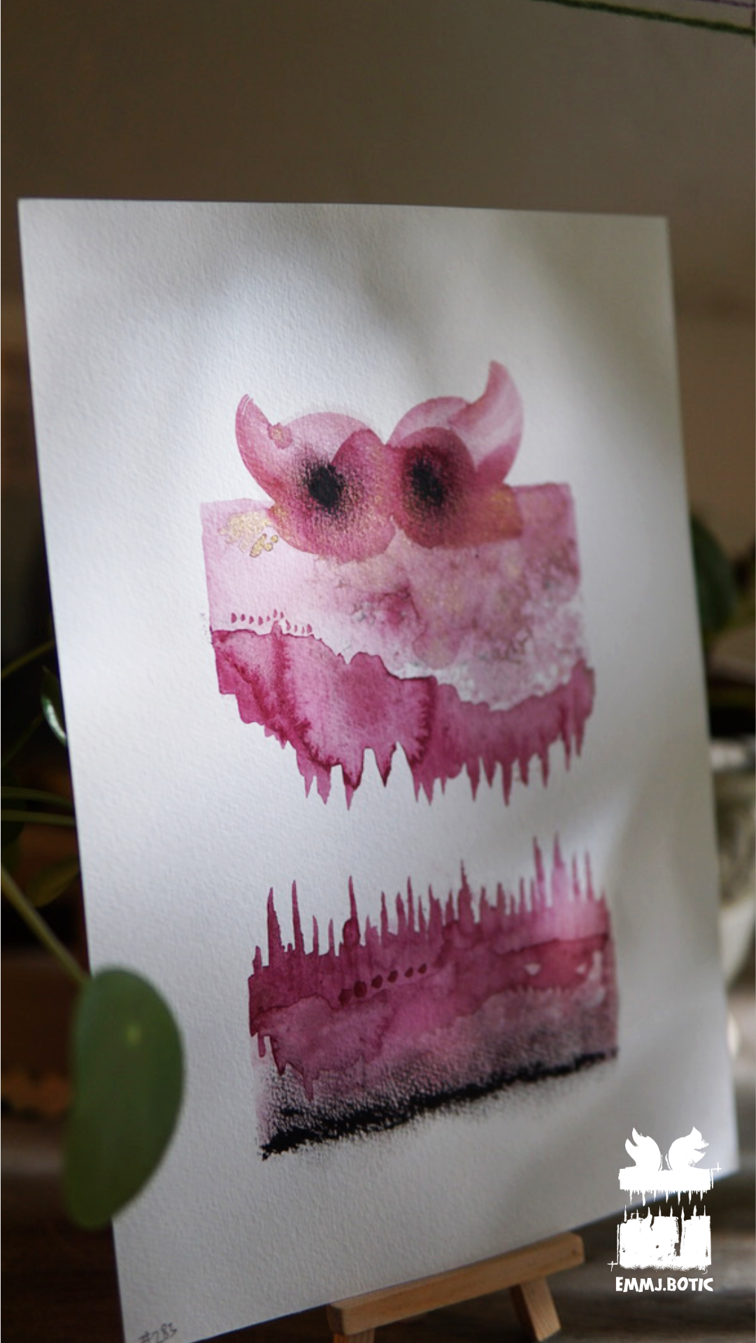 🤖💀🎨#283 "Ruby Inferno Titan: Gilded Fury" Aquarell Monster Kunst