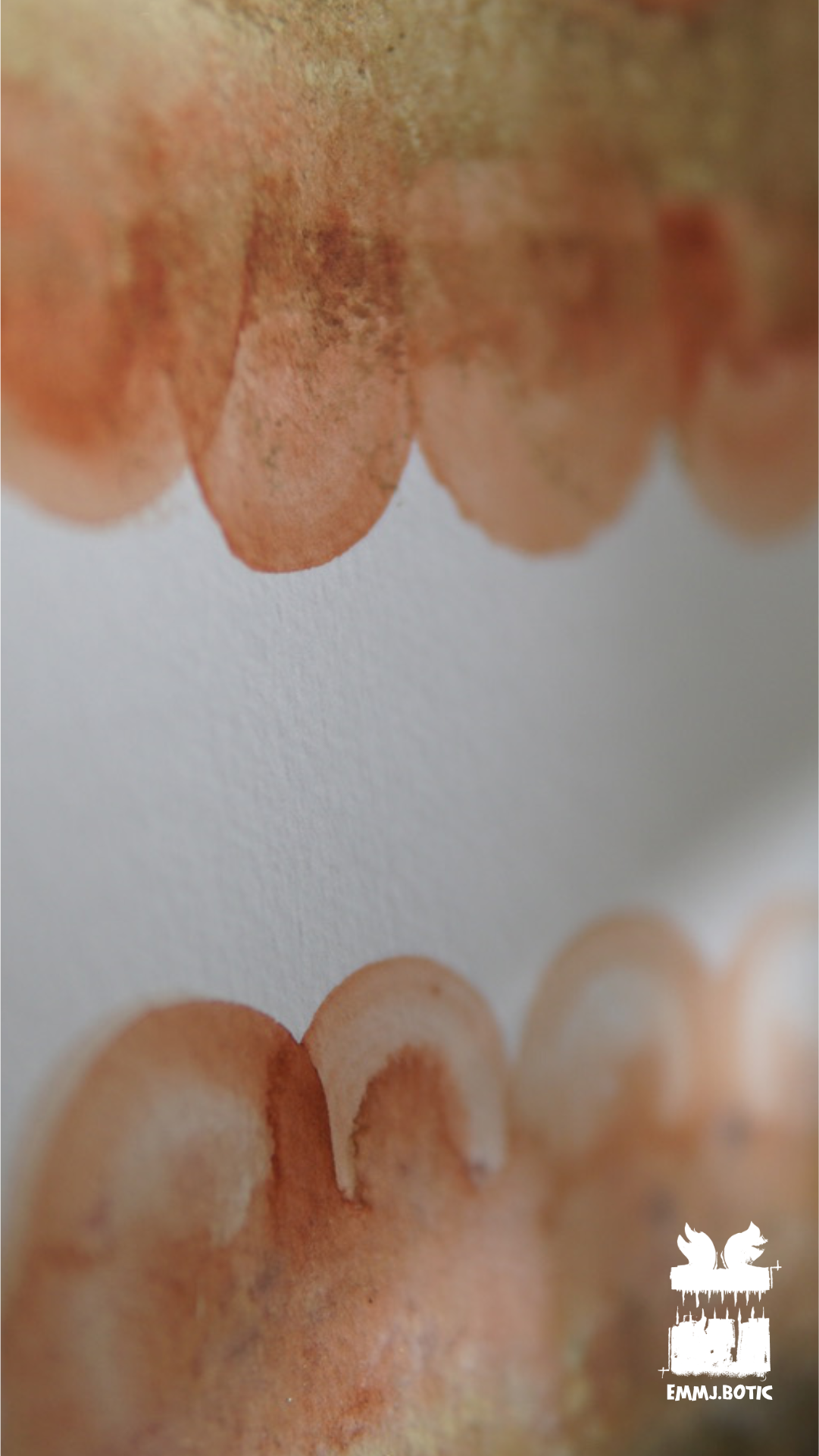 🤖💀🎨#284 "Copperstone Colossus: Bronzed Glare" Aquarell Monster Kunst Erik Halisch-EMMJ