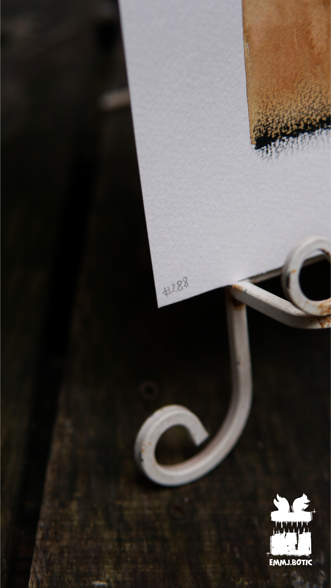 🤖💀🎨#288 "Decayed Forge Fiend: Rustic Gaze and Corroded Grin" Aquarell Monster Kunst Erik Halisch-EMMJ