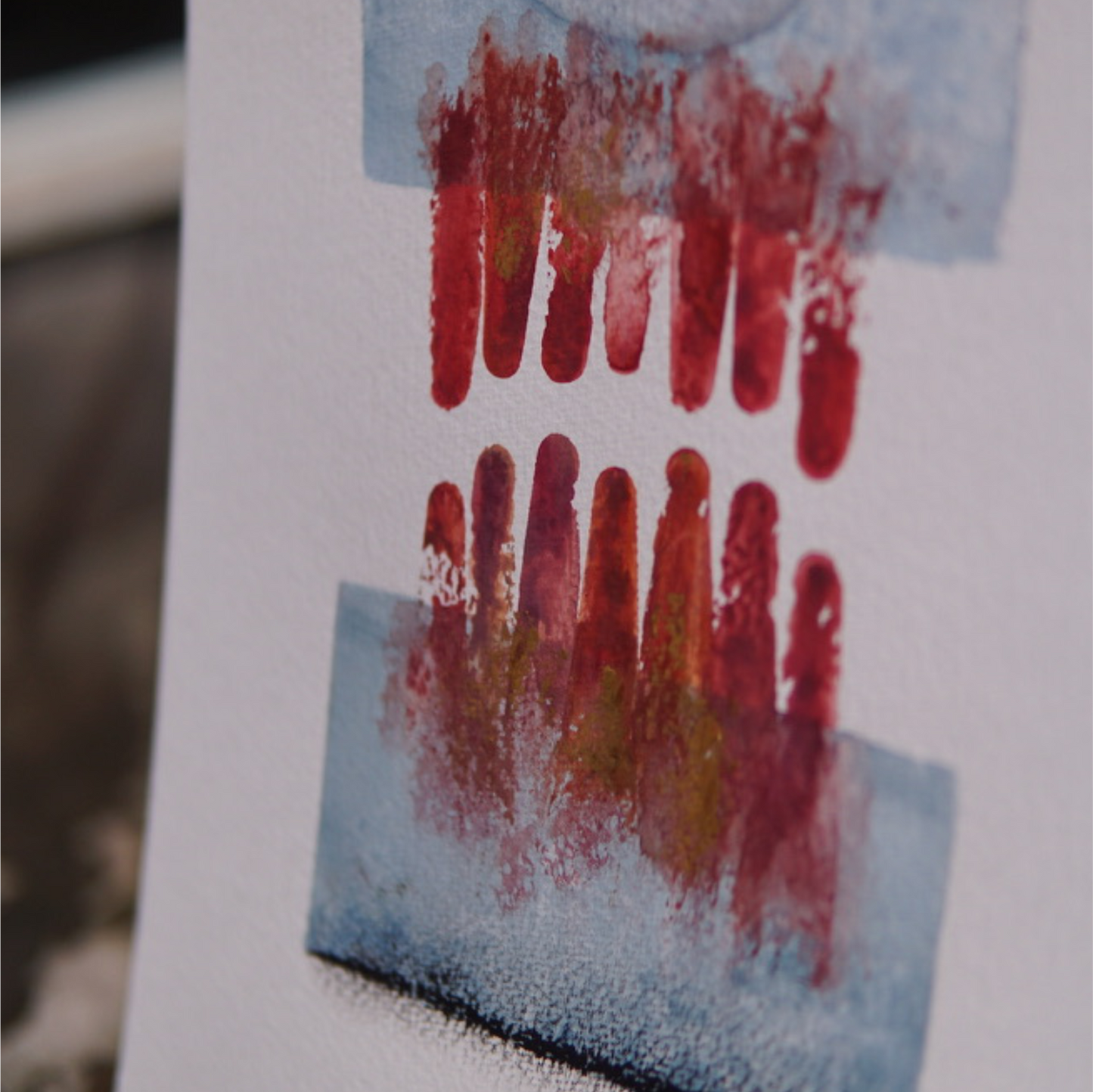 🤖💀🎨#306 "Cerulean Cycloptic Fury: Scarlet Incisors" Aquarell Monster Kunst
