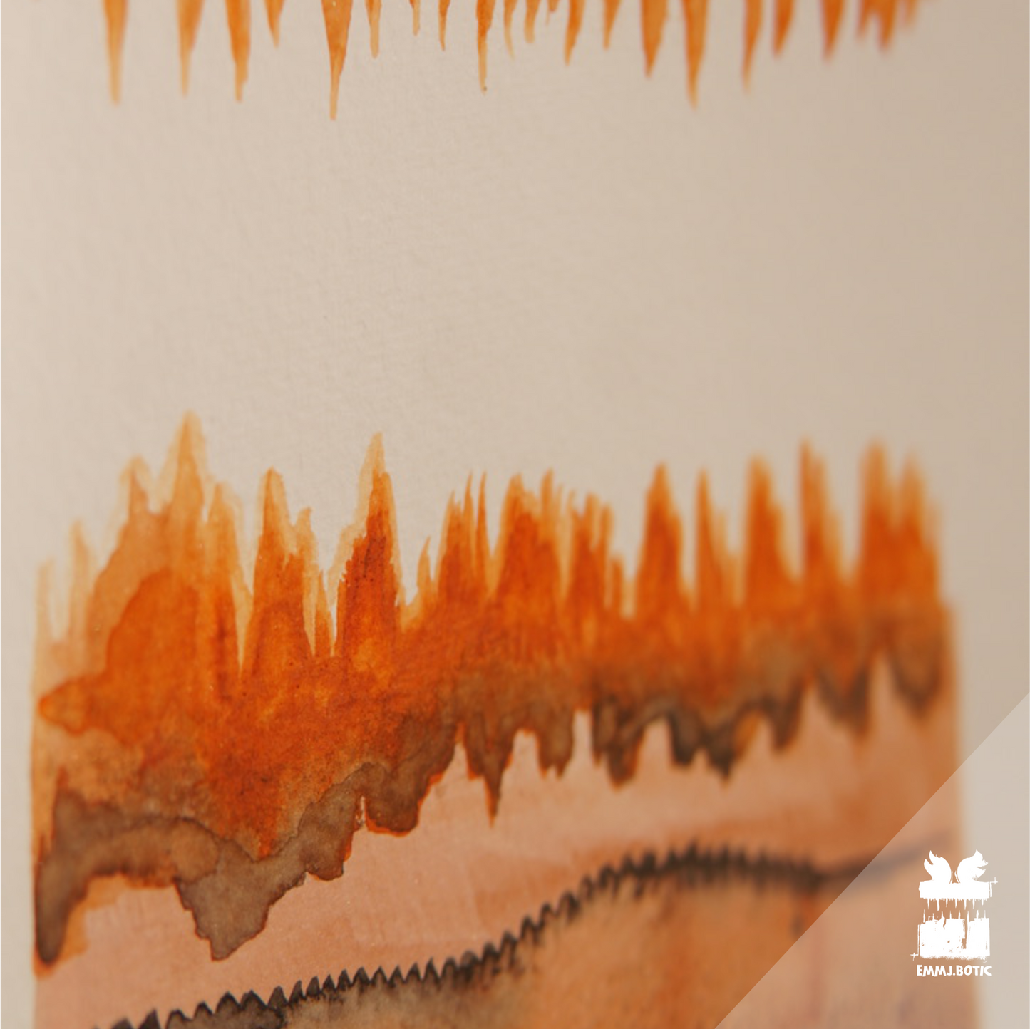 🤖💀🎨#311 "Vibrant Ember Devourer: Citrus Incisor Cascade" Aquarell Monster Kunst Erik Halisch-EMMJ