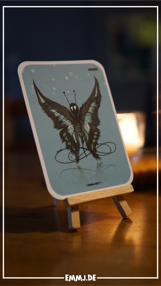 Heart&Cross #080- Sammelkarten - Schmetterling - blau