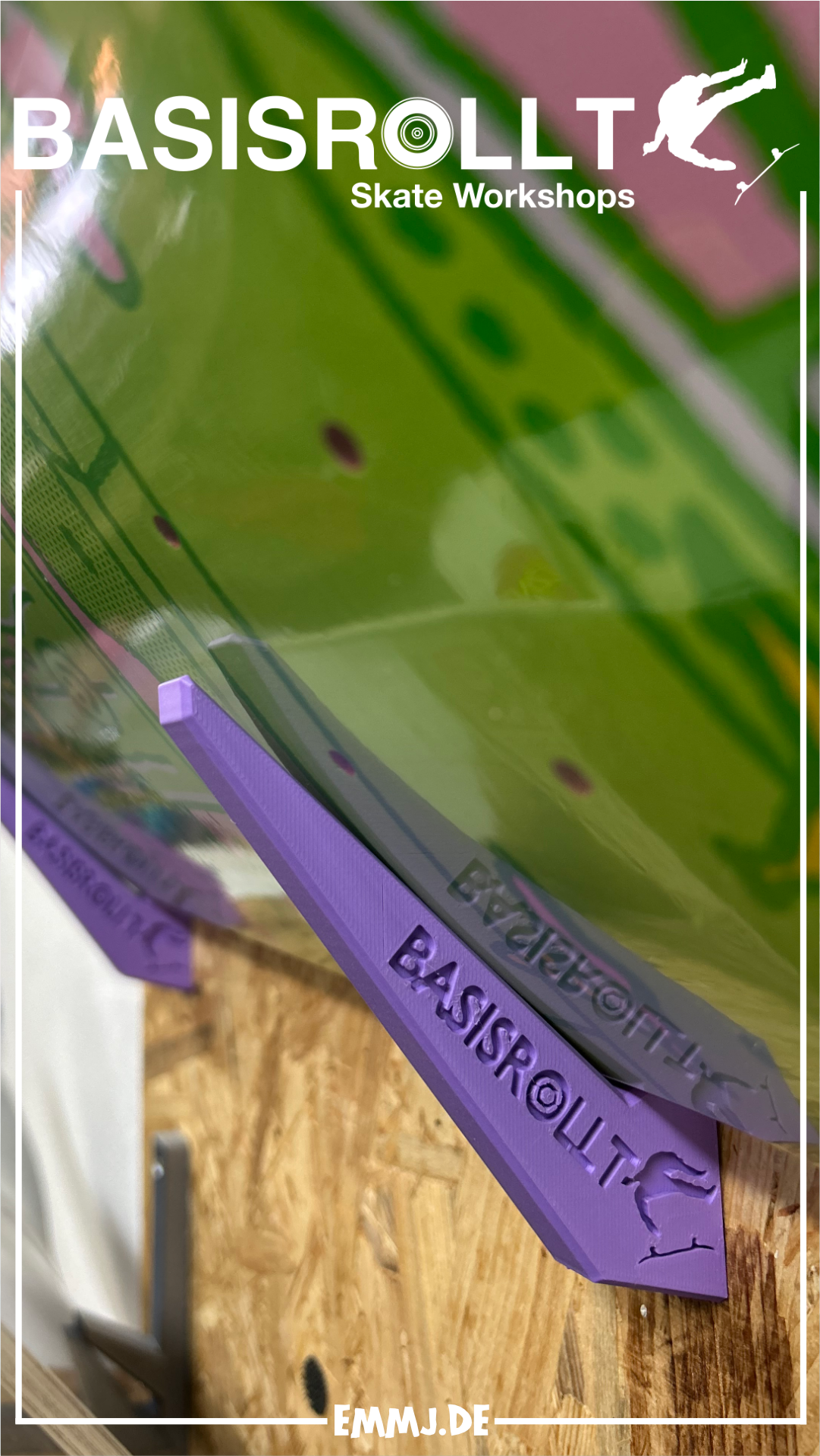 Wall Mount Wall Hanger Wandhalter für Skateboards (lilac)