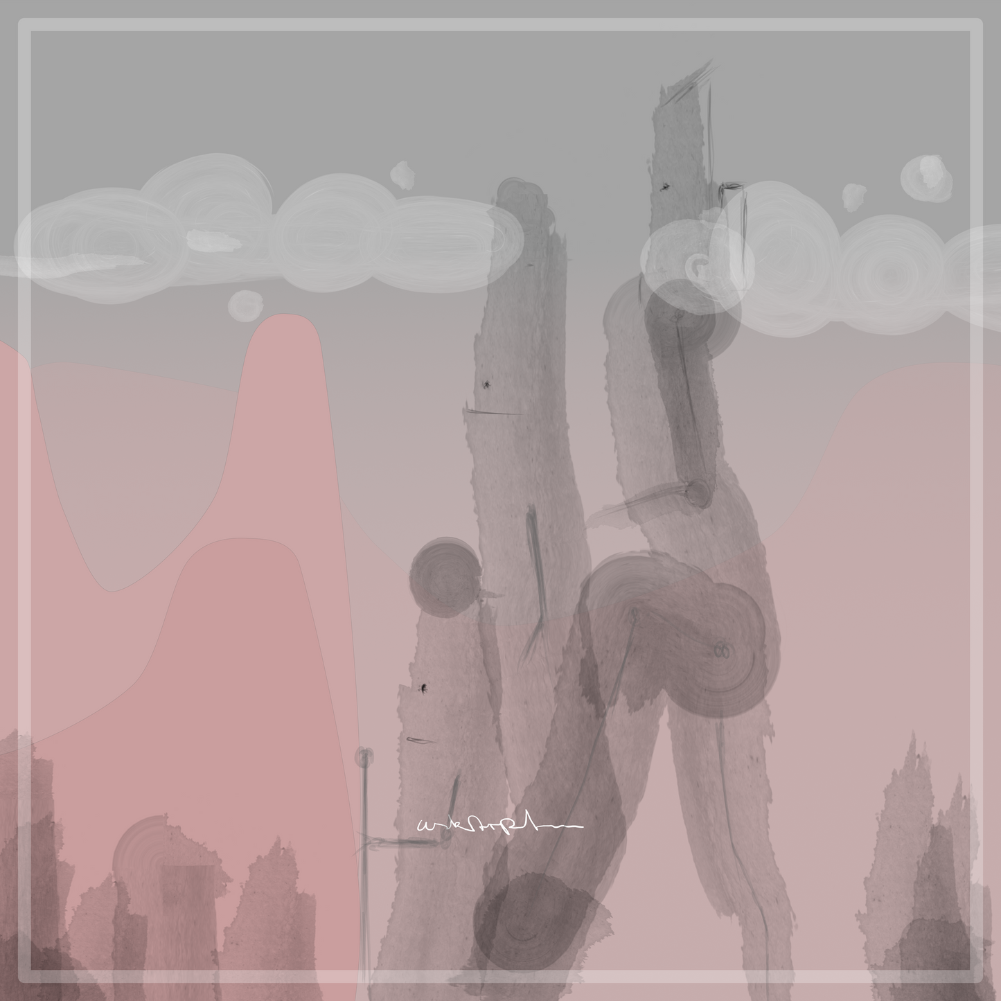 USKARPT- „Three on the walk“ - Print Digitalkunst Kunstdruck Erik Halisch-EMMJ