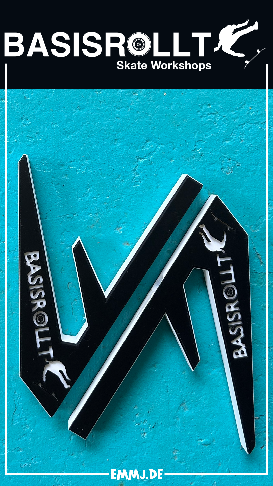 Wall Mount Wall Hanger Wandhalter Board Halter für Skateboards schwarz/weiß Erik Halisch-EMMJ