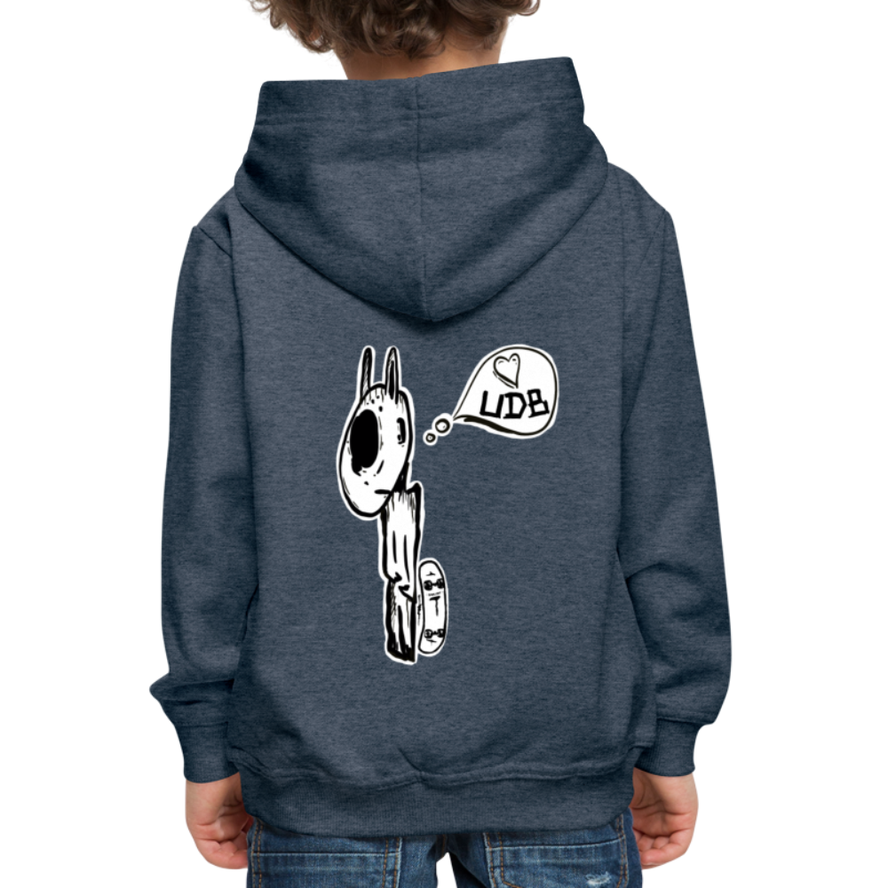 BASISROLLT - Kinder Premium Hoodie - CLEAN&LOVE - Jeansblau