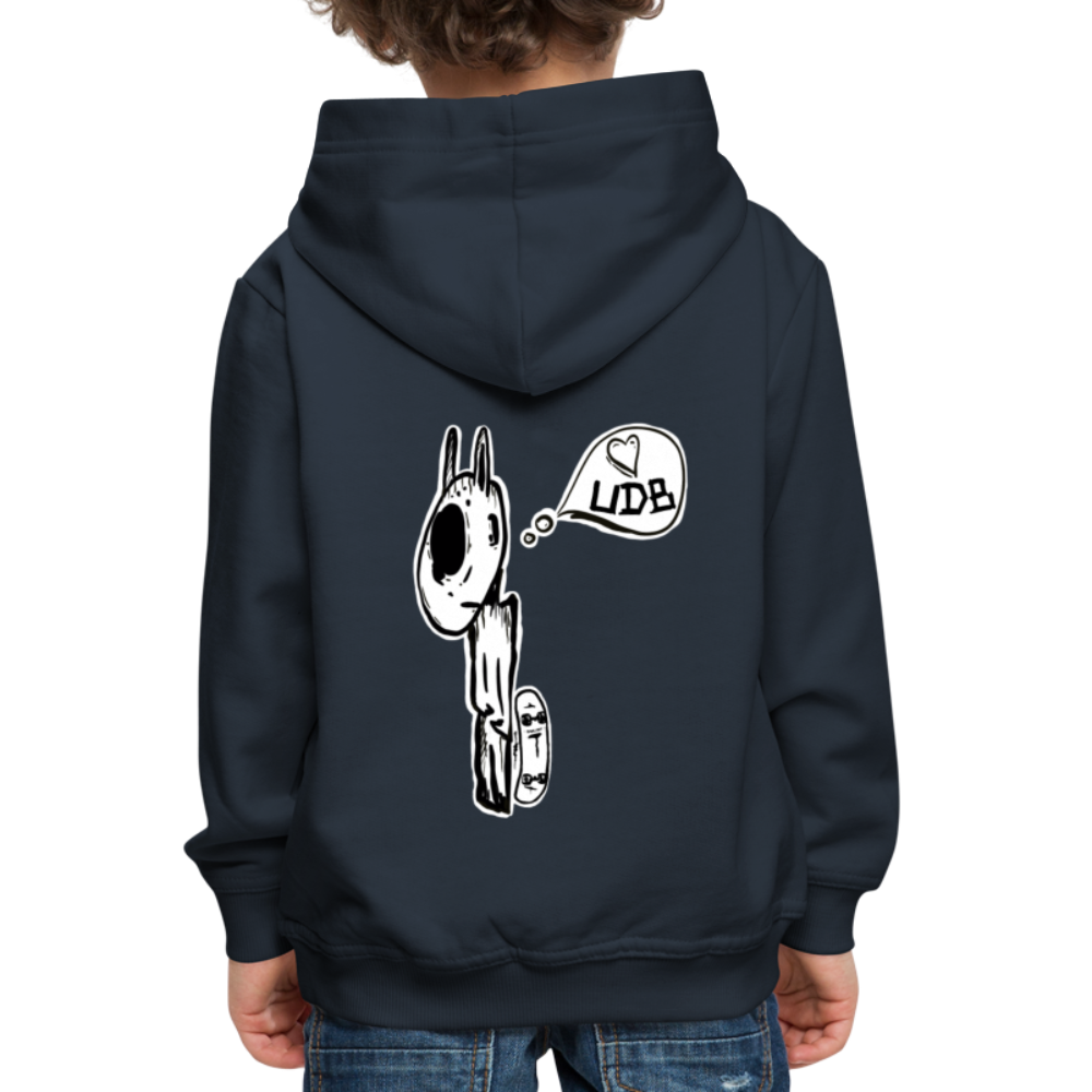 BASISROLLT - Kinder Premium Hoodie - CLEAN&LOVE - Navy