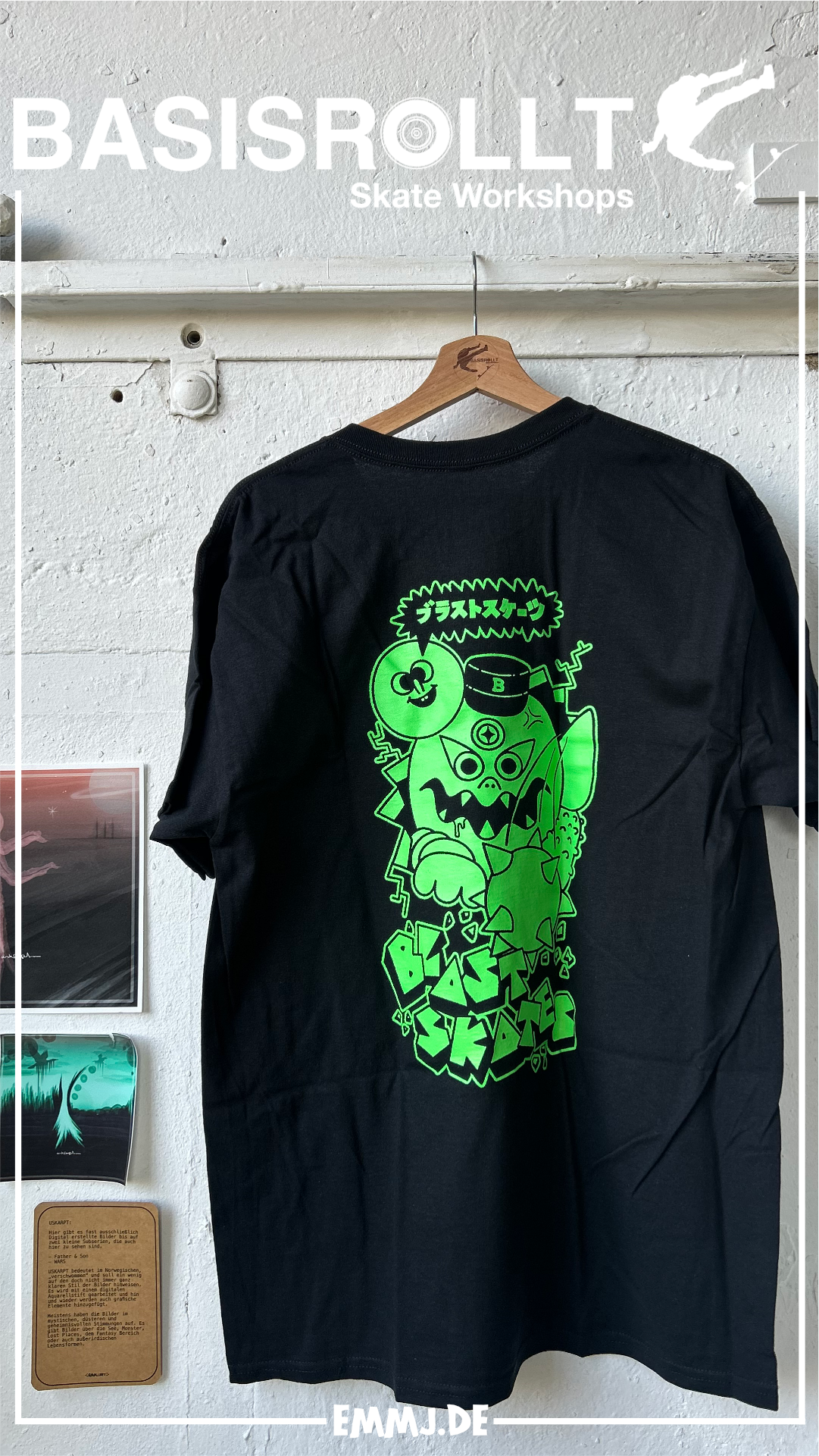 BLAST SKATES Mutant Smasher T-SHIRT (green glow)