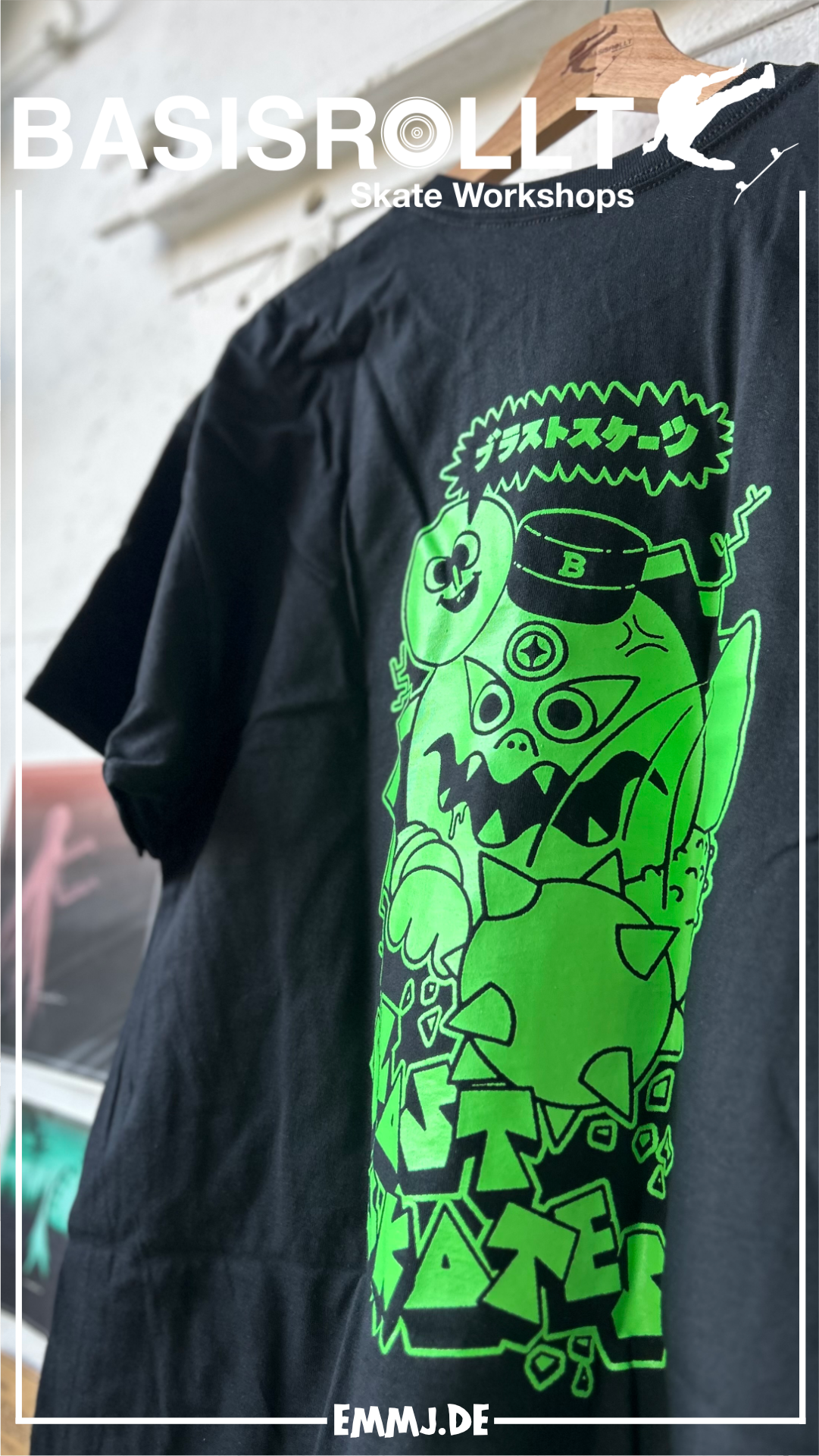 BLAST SKATES Mutant Smasher T-SHIRT (green glow)