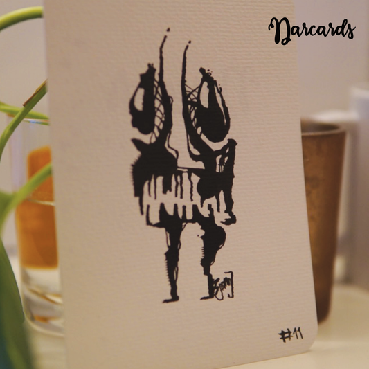 DARCARDS #11 - Gezahnstocherte Tuschekunst - Sammelkarten - Monster Kunst