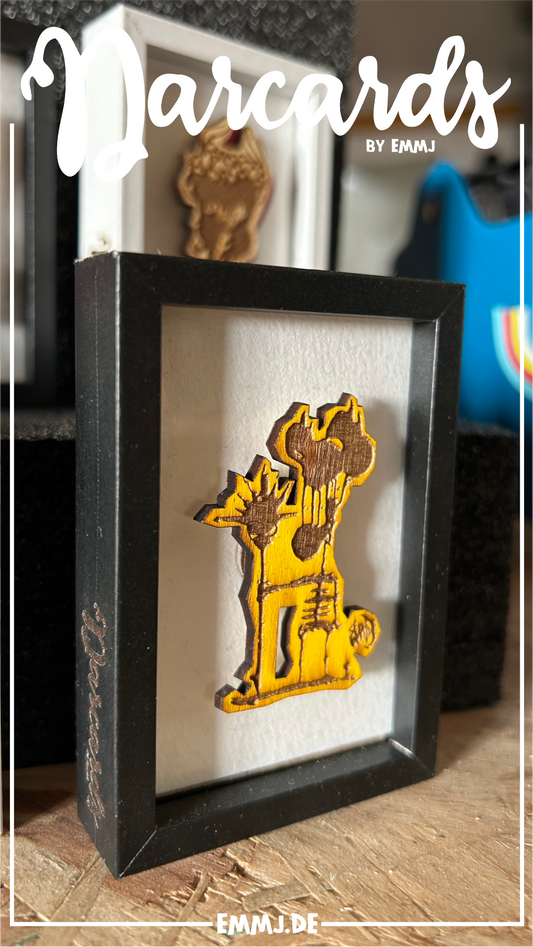 DARCARDS Mini Bilderrahmen - lasertechnik #55 gelb/schwarz