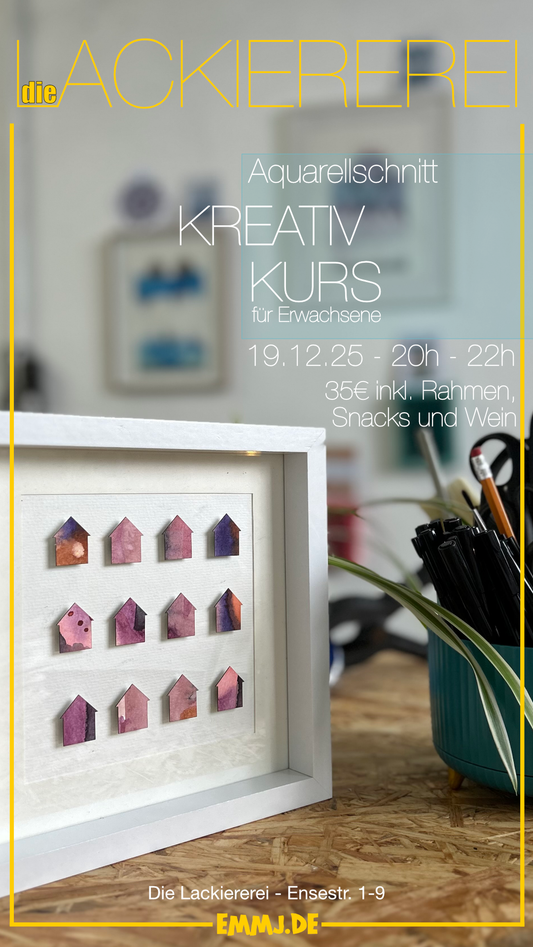Aquarellschnitt - Kunstworkshop für Erwachsene in Niederense - Die Lackiererei 2 Std.