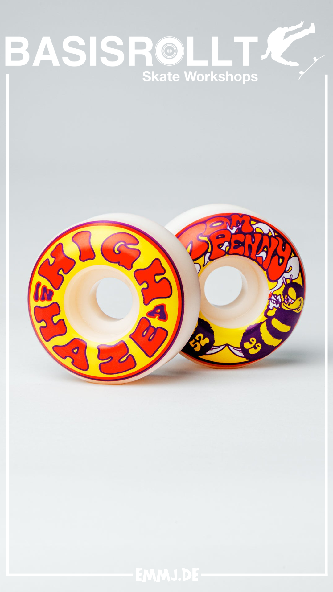 Skateboardrollen mit rauchender Biene in 52mm und 99a