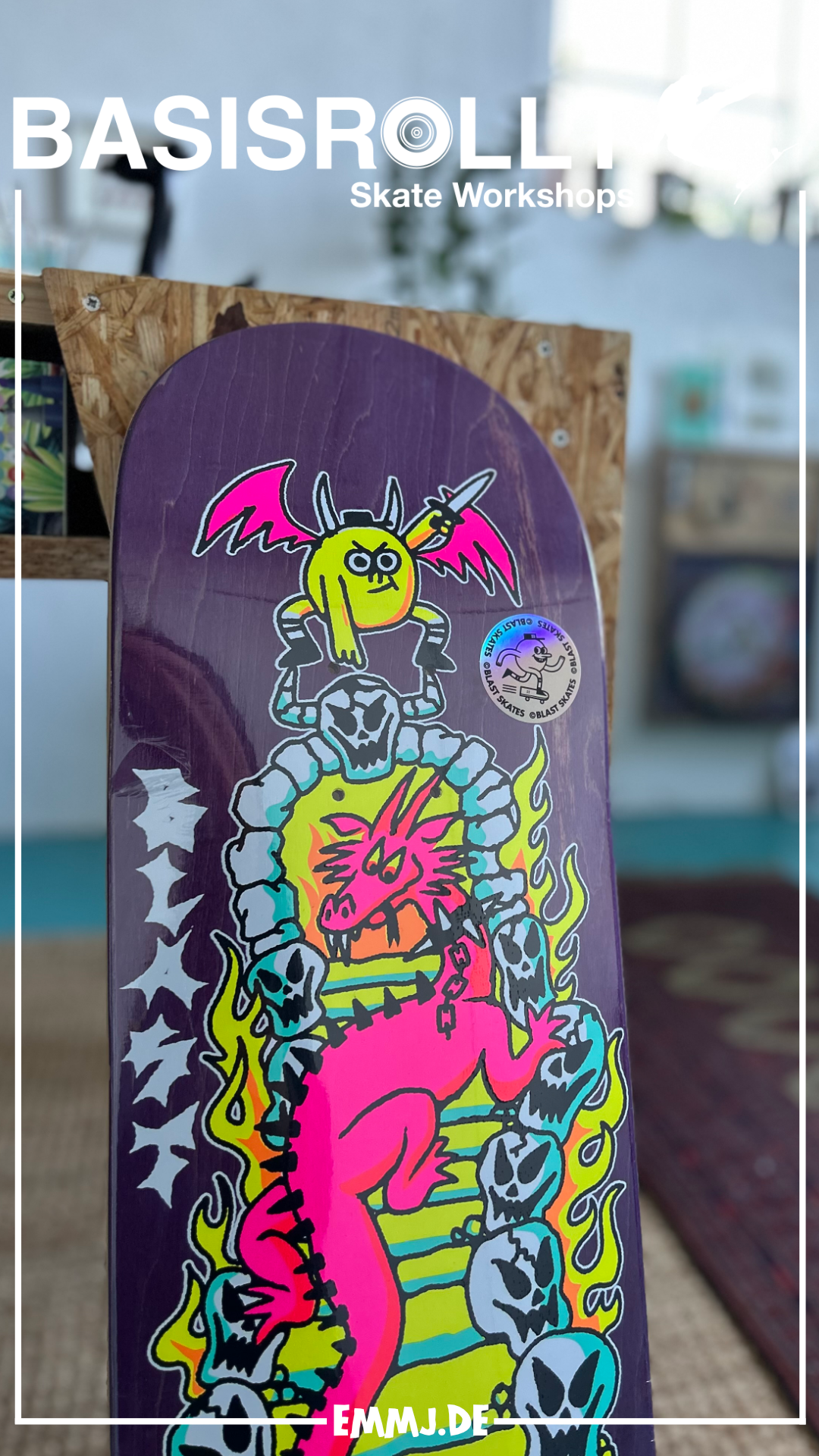 BLAST SKATES 8.5" SQUARE TAIL DECK DRAGON TAMER