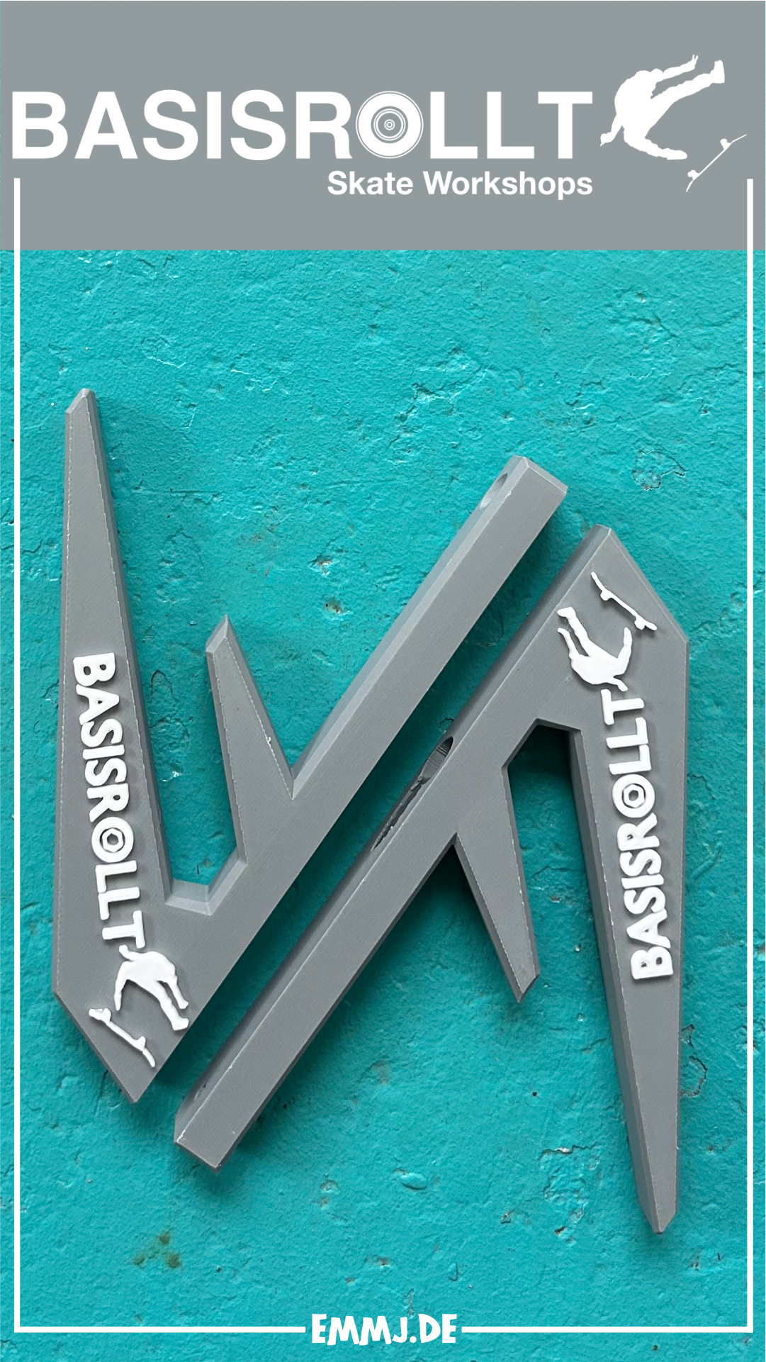 Wall Mount Wall Hanger Wandhalter Board Halter für Skateboards grau/weiß/grau Erik Halisch-EMMJ