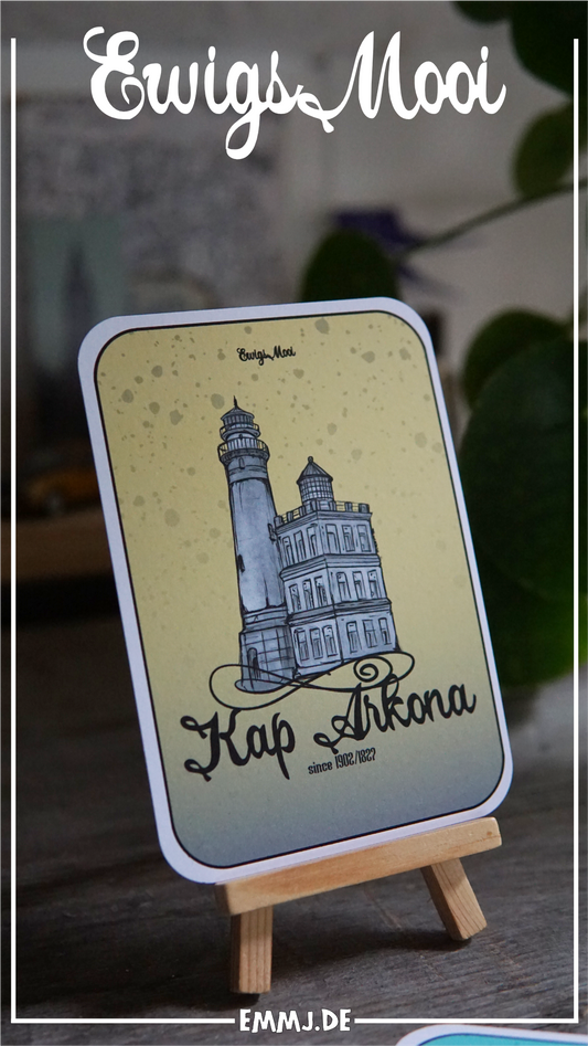 Kap Arkona Leuchtturm - schwarz/weiß - Ostsee - Mecklenburg-Vorpommern- Sammelkarte - Postkarte - A6 (Kopie)