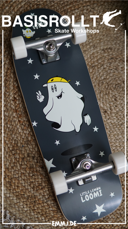 Little Lemon Loomi - Ghost- Corkgrip Kids Cruiser Skateboard