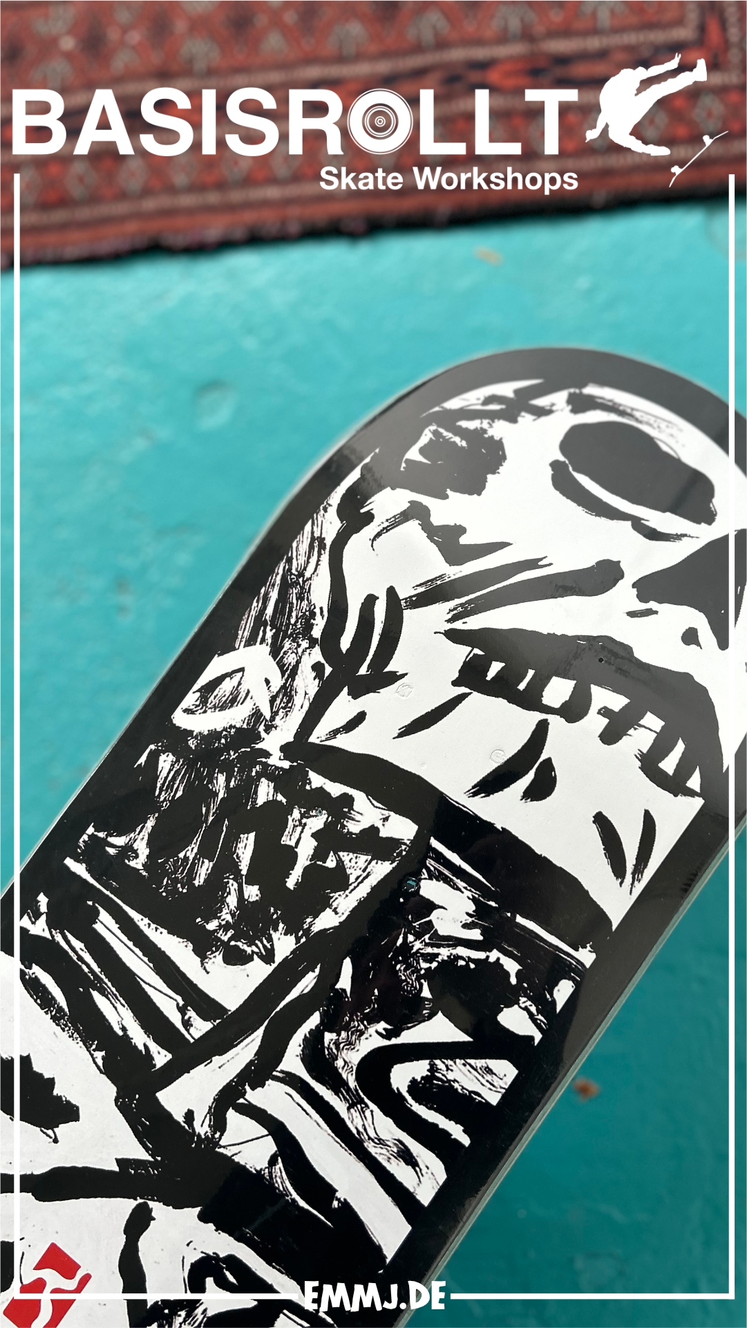 POETIC COLLECTIVE Burning Skull Frame Skateboard Deck 8.125