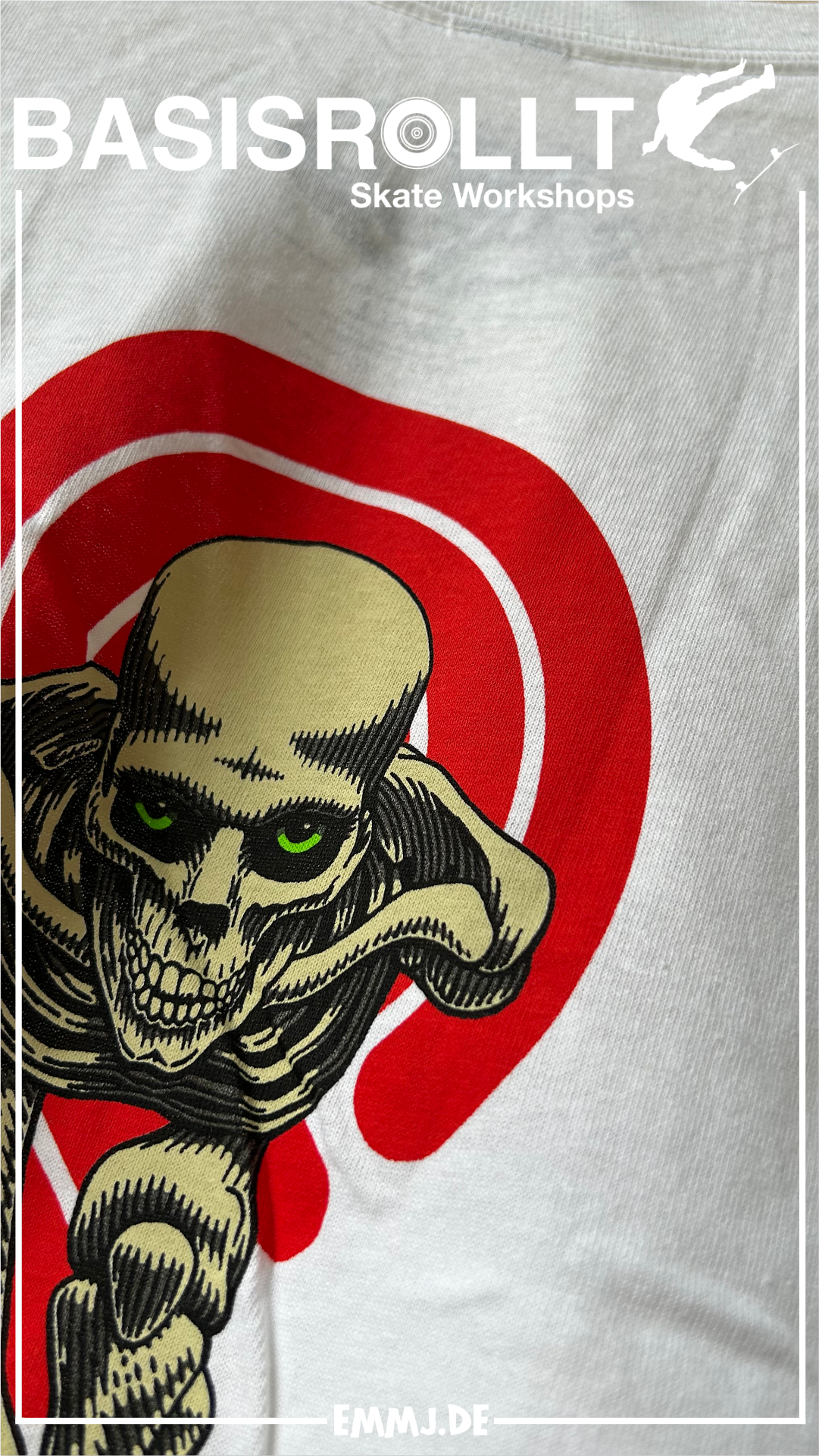 Powell & Peralta Tucking Skeleton T-Shirt white small