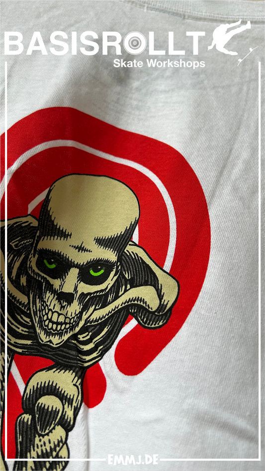 Powell & Peralta Tucking Skeleton T-Shirt white small