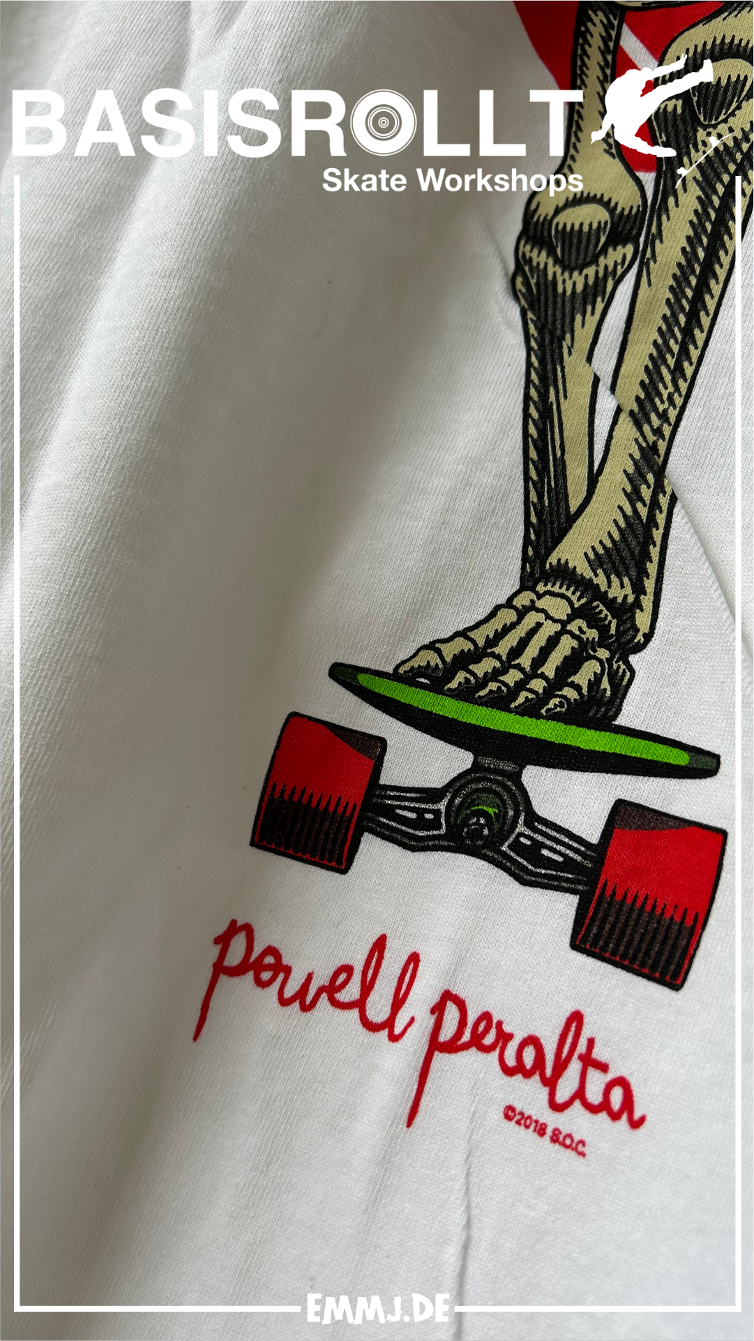 Powell & Peralta Tucking Skeleton T-Shirt white small